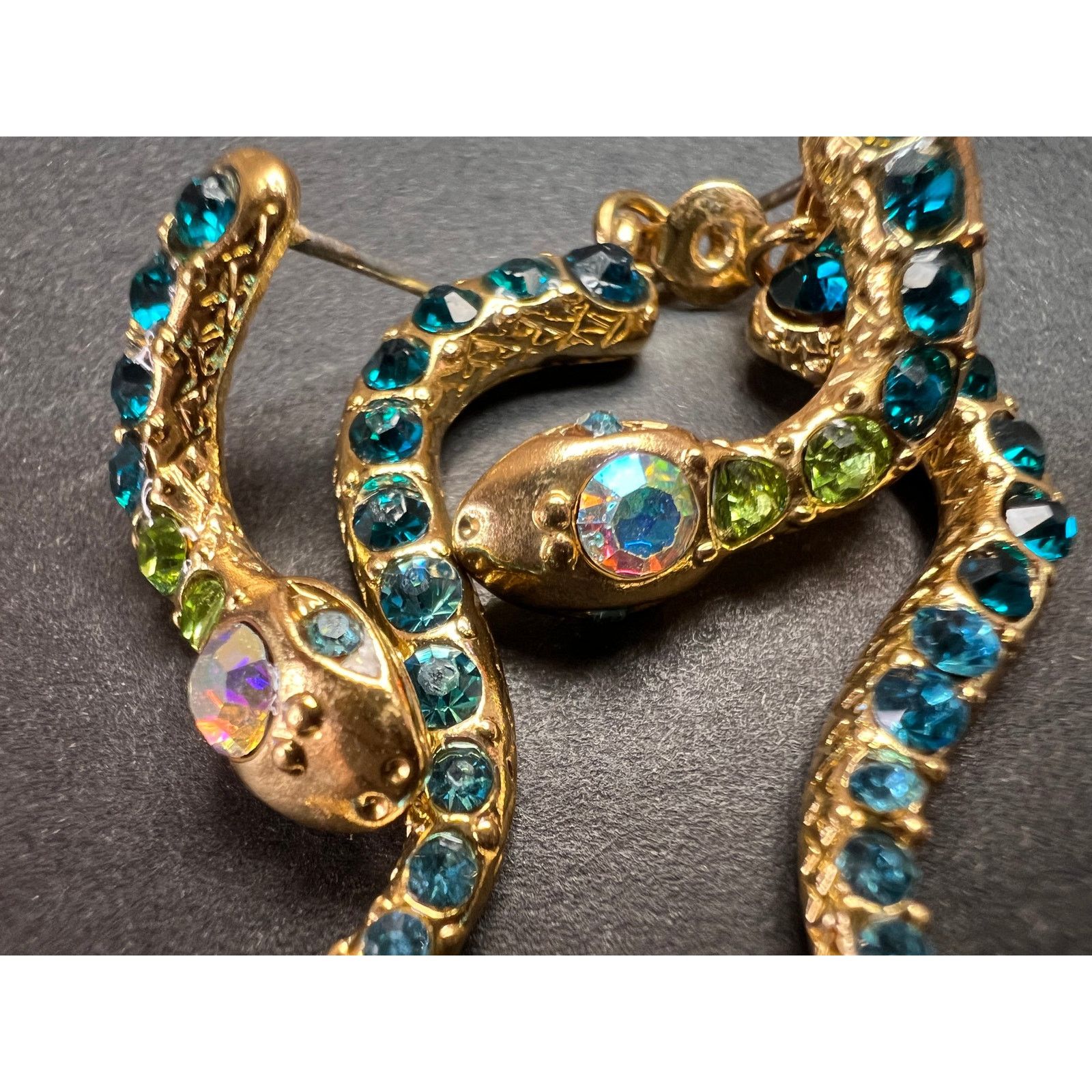 Betsey Johnson Betsey Johnson Gold-Tone Pavé Crystal Snake Earrings Size ONE SIZE - 3 Thumbnail