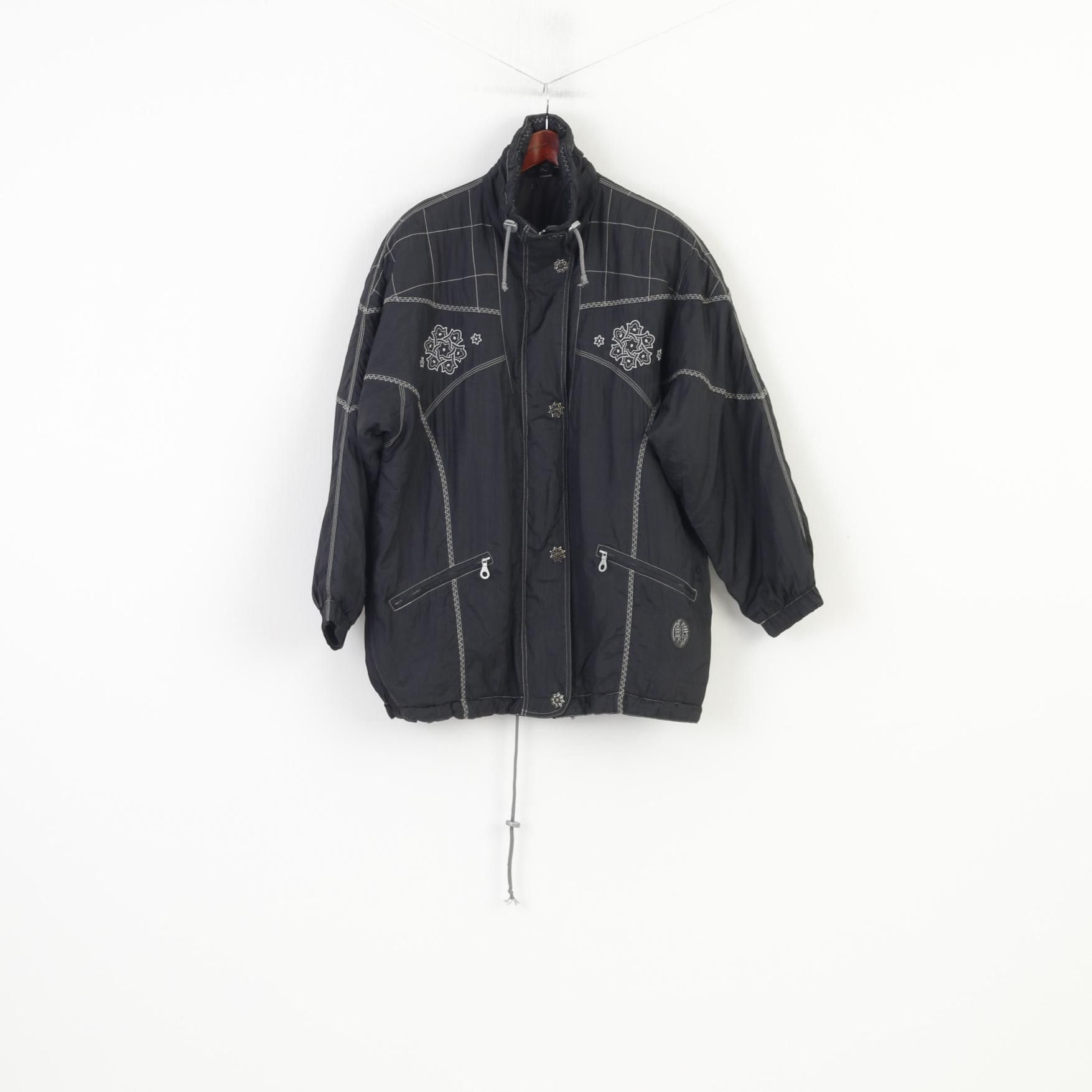 Vintage Vintage Women XL Jacket Black Shoulder Pads 10994 Size XL / US 12-14 / IT 48-50 - 1 Thumbnail
