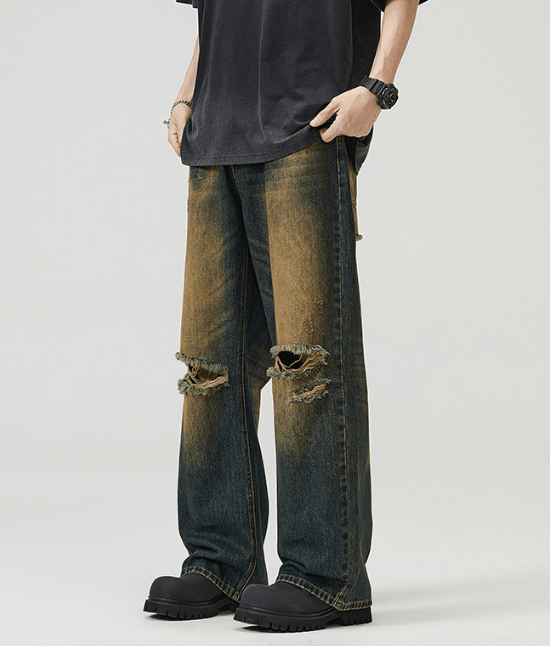 Japanese Brand × Jean American retro distressed baggy ripped jeans Size US 32 / EU 48 - 3 Thumbnail