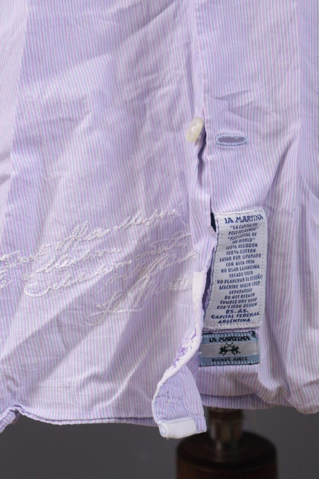 La Martina La Martina Buenos Aires Purple Pinstripe Shirt Size XXL Size US XXL / EU 58 / 5 - 4 Thumbnail