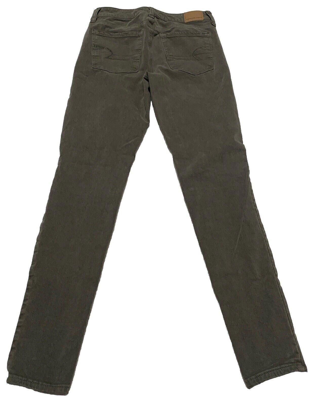 American Eagle Outfitters American Eagle Women's Sz 2 Green High Rise Stretch Jegging Size 26" / US 2 / IT 38 - 2 Thumbnail