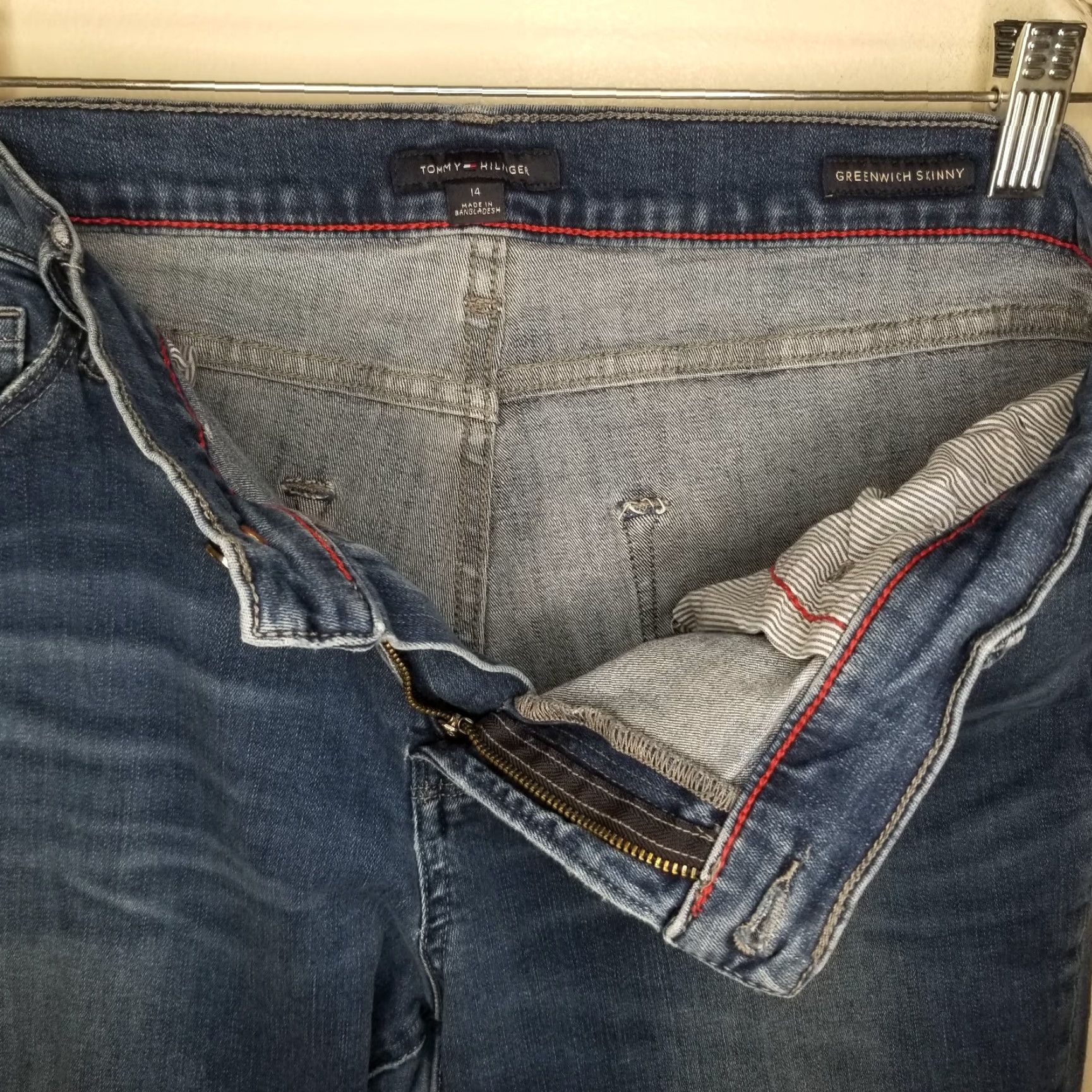 Tommy Hilfiger TOMMY HILFIGER Womens Skinny Jeans Size 14 Blue Greenwich Regular Size 36" / US 14 / IT 50 - 3 Thumbnail