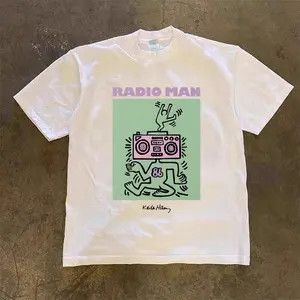 Other Hip Hop Fun Radio Print Loose Short Sleeve T-Shirt Size US M / EU 48-50 / 2 - 2 Thumbnail