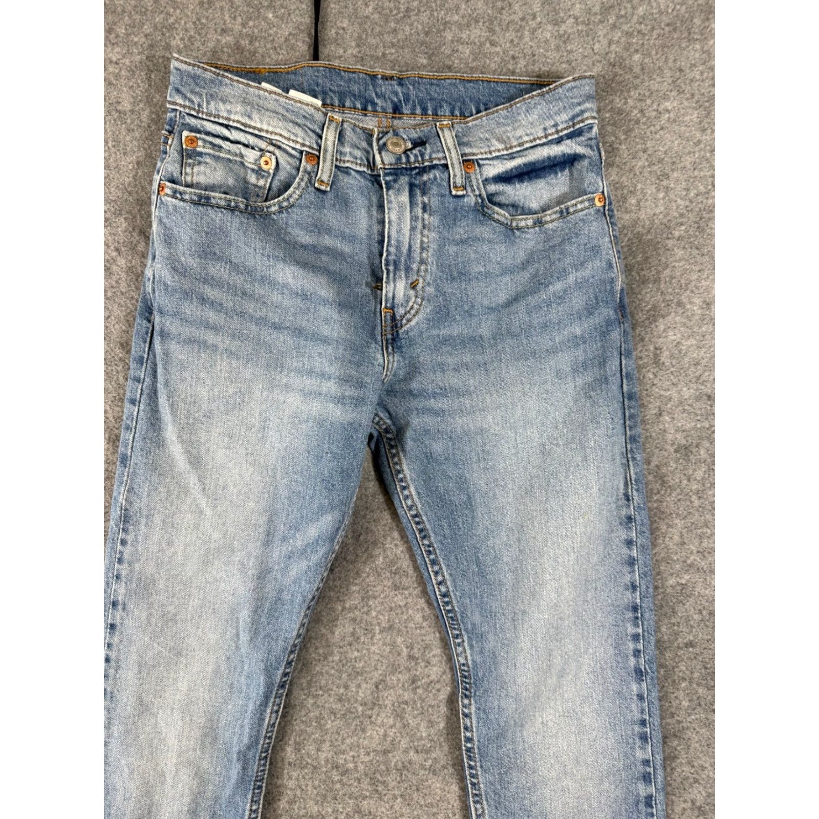 Levi's Levi’s 512 Jeans Mens 29x30 Blue Denim Stretch Slim Fit Straight Leg Whisker Wash Pockets City College Men Size US 29 - 2 Thumbnail
