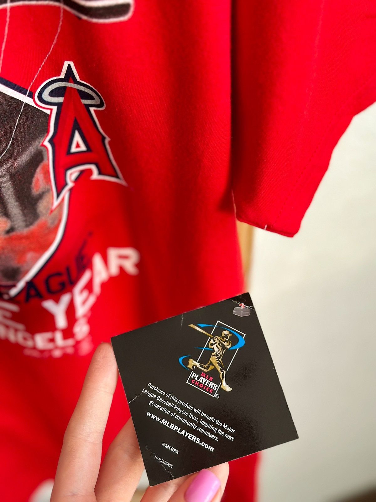 MLB × Majestic × Vintage Majestic Red 2018 AL Rookie of the Year Ohtani T-Shirt Size US L / EU 52-54 / 3 - 6 Thumbnail