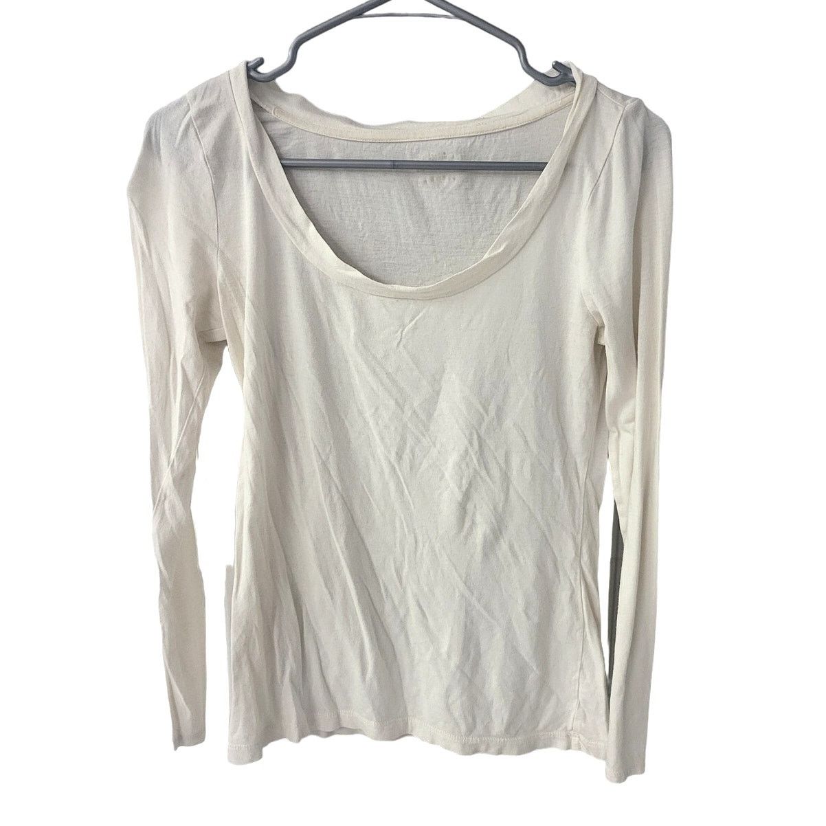Loft Loft Cream Scoop Neck Long Sleeve Shirt - Small Size S / US 4 / IT 40 - 1 Thumbnail