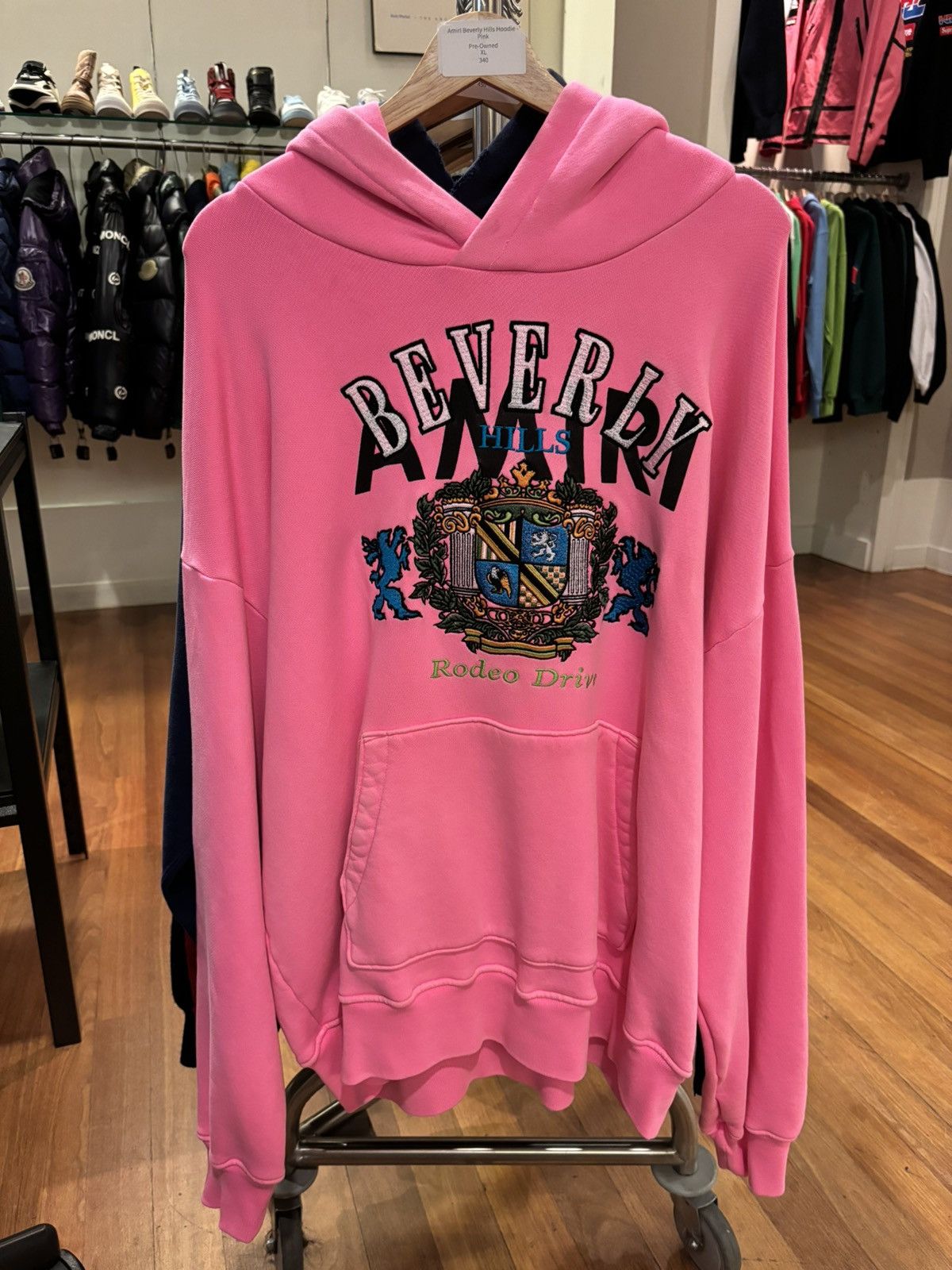 Amiri Amiri Beverly Hills Hoodie Pink Grailed