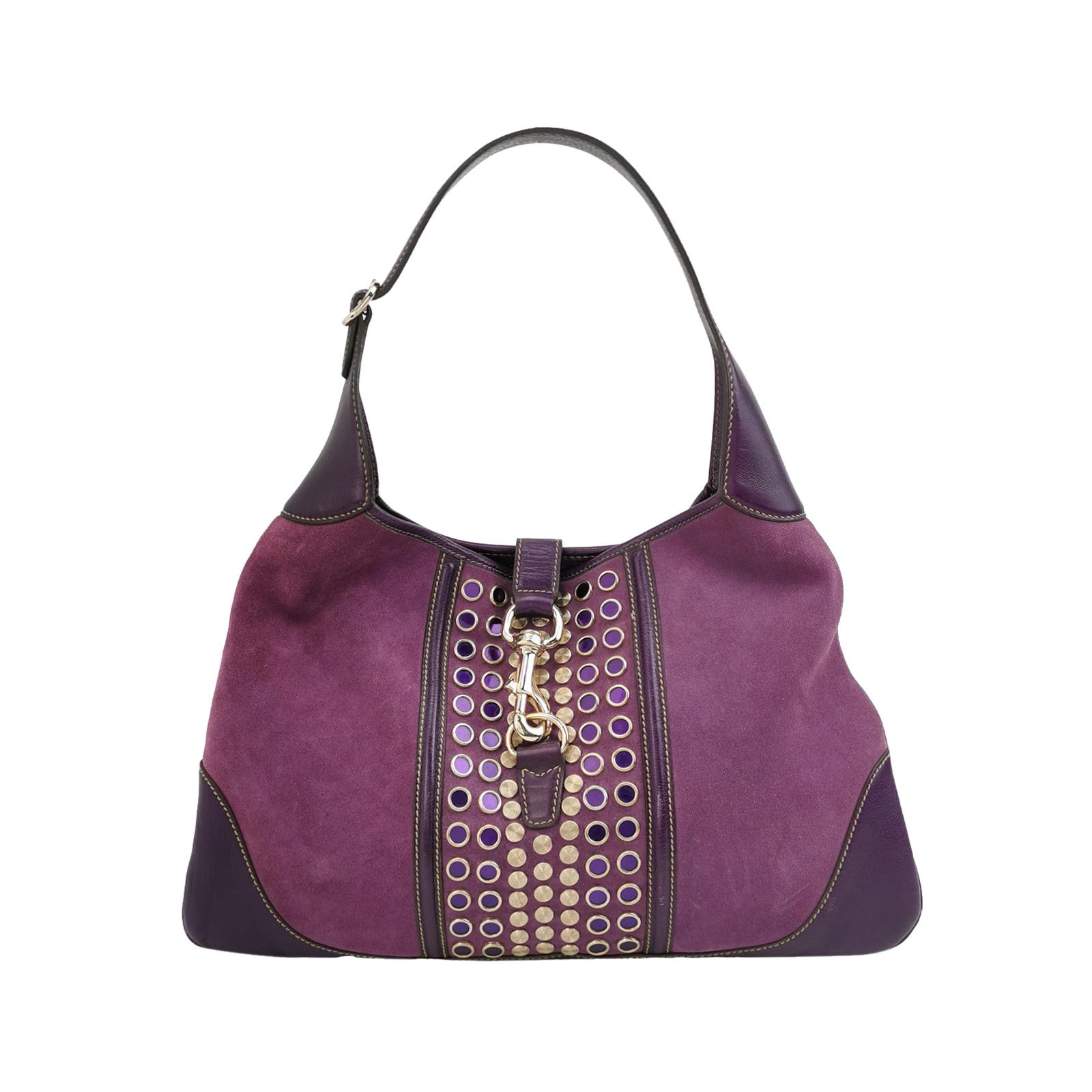 Gucci Gucci Jackie Suede Studded Handle Bag Size ONE SIZE - 1 Thumbnail