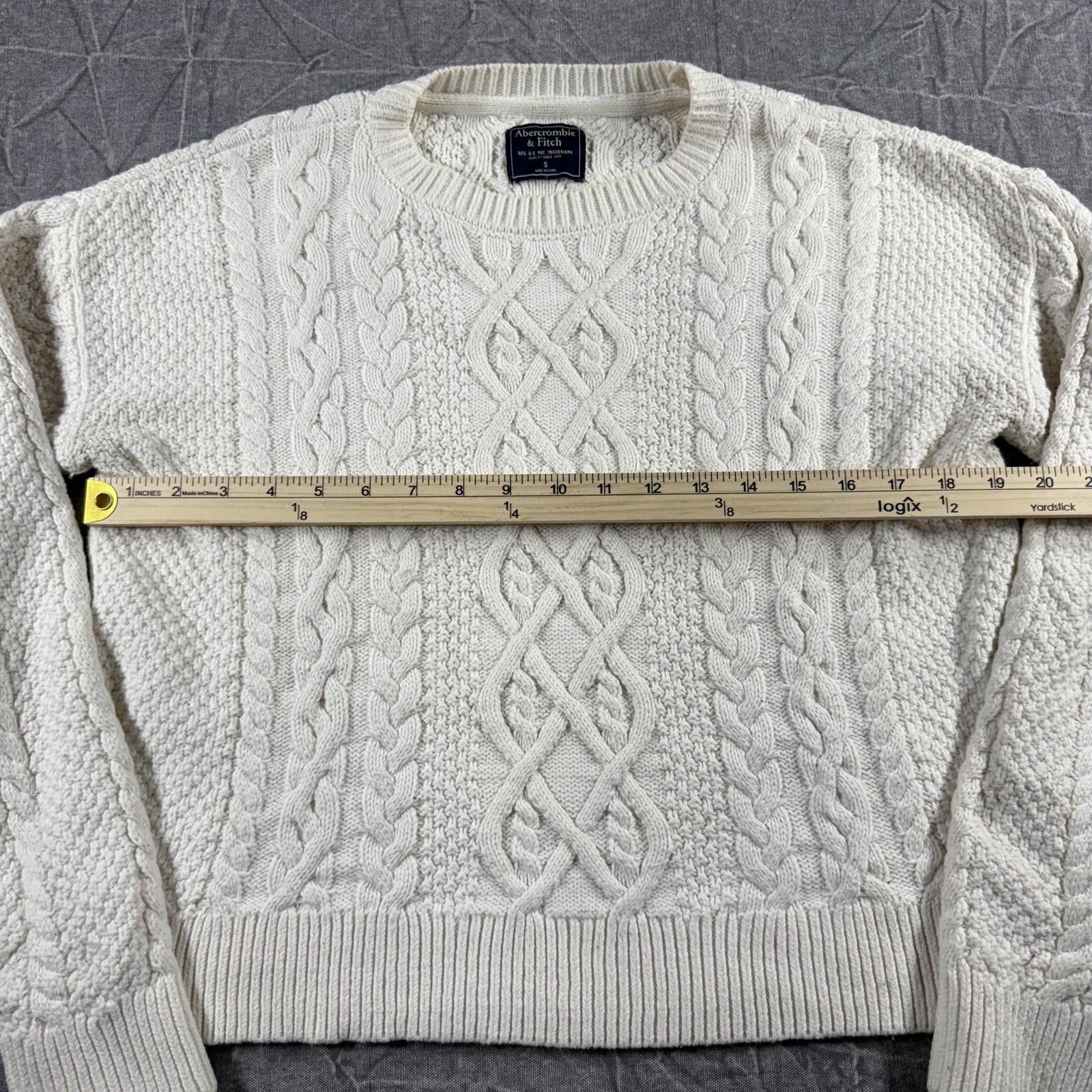 Abercrombie & Fitch Abercrombie Sweater Women's S White Cable Knit Size S / US 4 / IT 40 - 5 Thumbnail