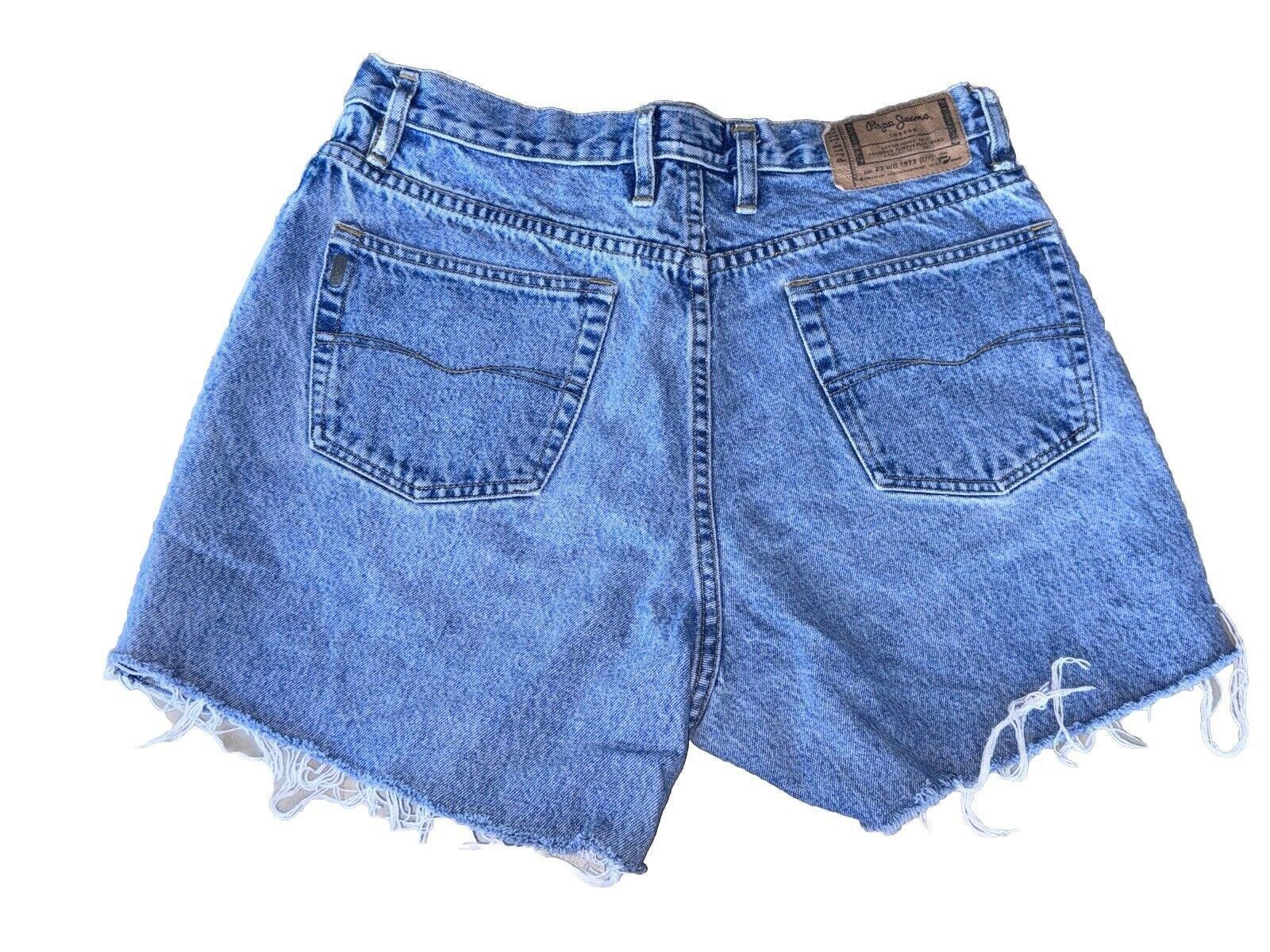 Pepe Jeans Original PEPE Betty Jeans London Denim Cut Off Shorts 31 Size 31" - 6 Thumbnail