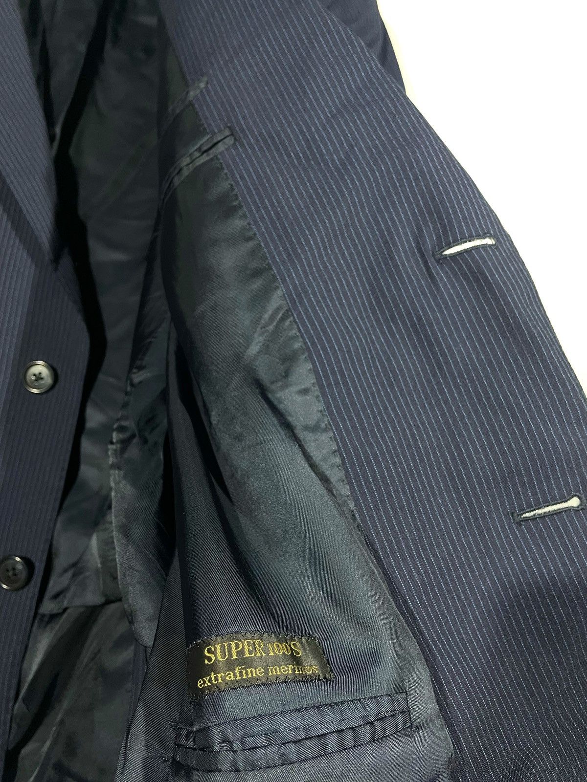 Corneliani Corneliani Blue Italy Wool Blazer Super 100s Merinos Size 52 Size 52R - 7 Thumbnail