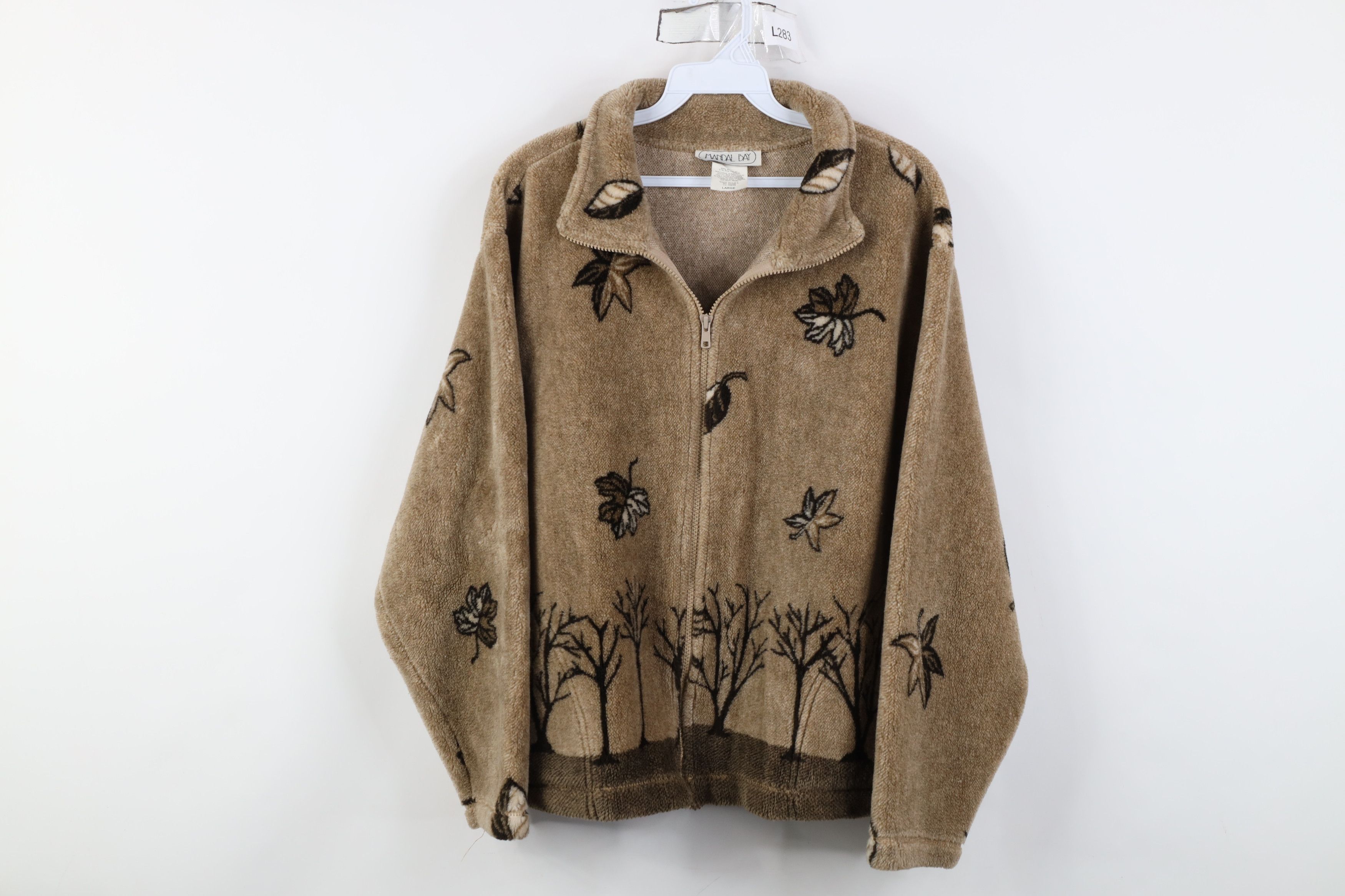 Vintage Vintage 90s Streetwear Tree All Over Print Fleece Jacket USA Size L / US 10 / IT 46 - 1 Thumbnail