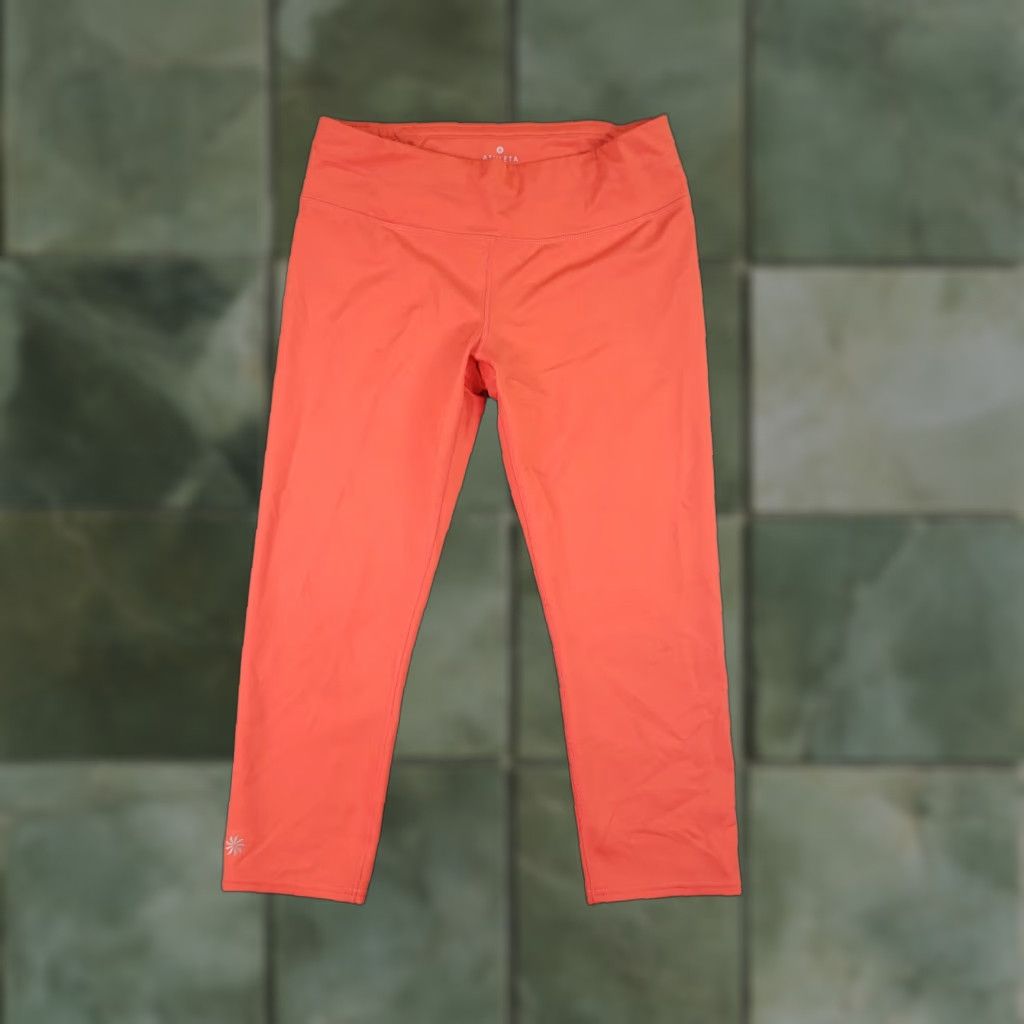 Athleta Athleta Pants Womens M Orange Capri Athleisure Stretch Yoga Casual Relaxed Size 32" / US 10 / IT 46 - 1 Thumbnail