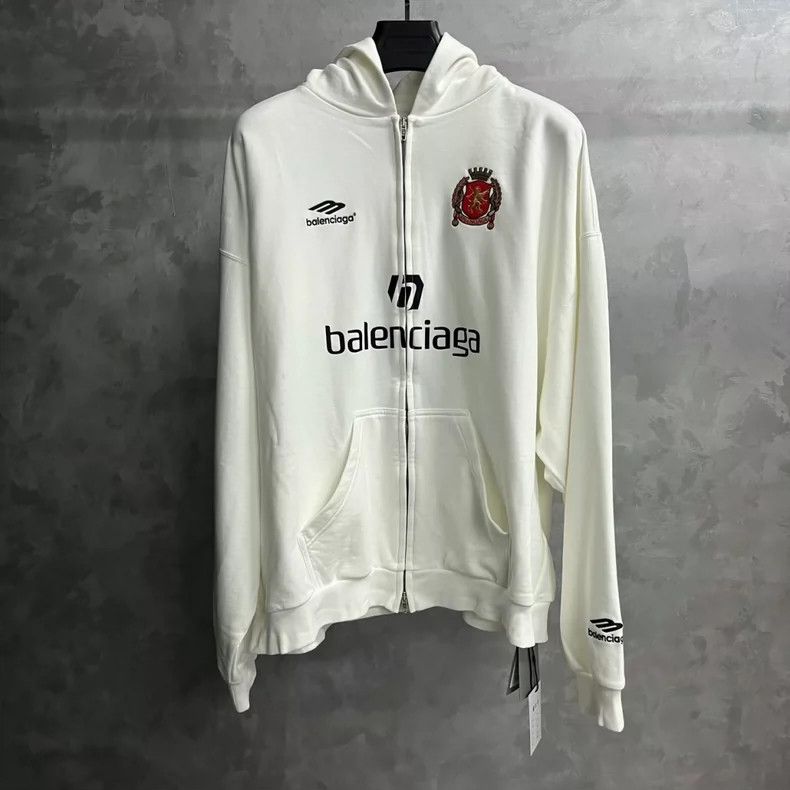 Balenciaga Balenciaga Logo Print Zip Hoodie - dmc Size US XXL / EU 58 / 5 - 1 Thumbnail