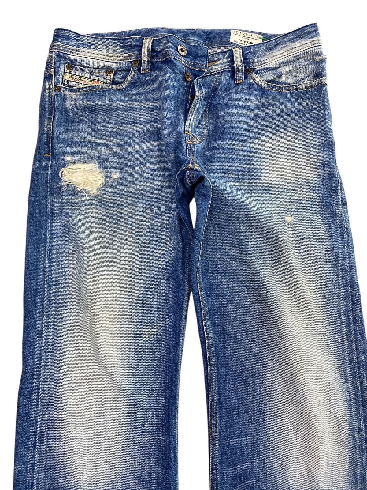 Diesel Diesel Viker Blue Faded Wash Style Ripped Jeans Size US 34 / EU 50 - 2 Thumbnail