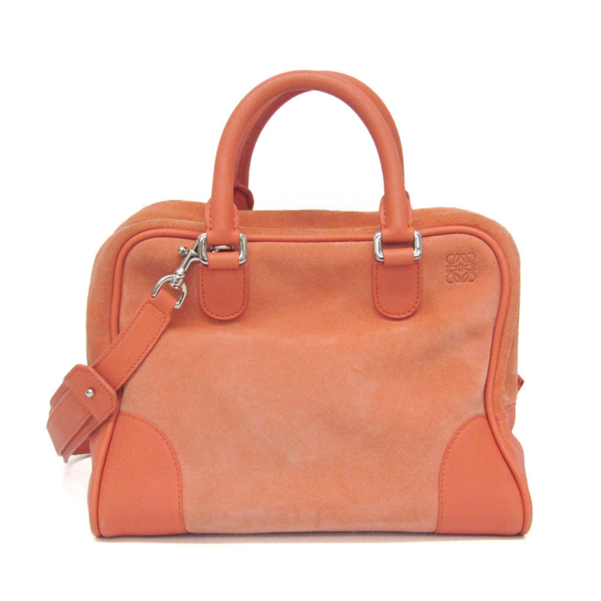 Loewe Loewe Amazona 28 Women's Suede,Leather Handbag,Shoulder Bag Orange Size ONE SIZE - 1 Thumbnail