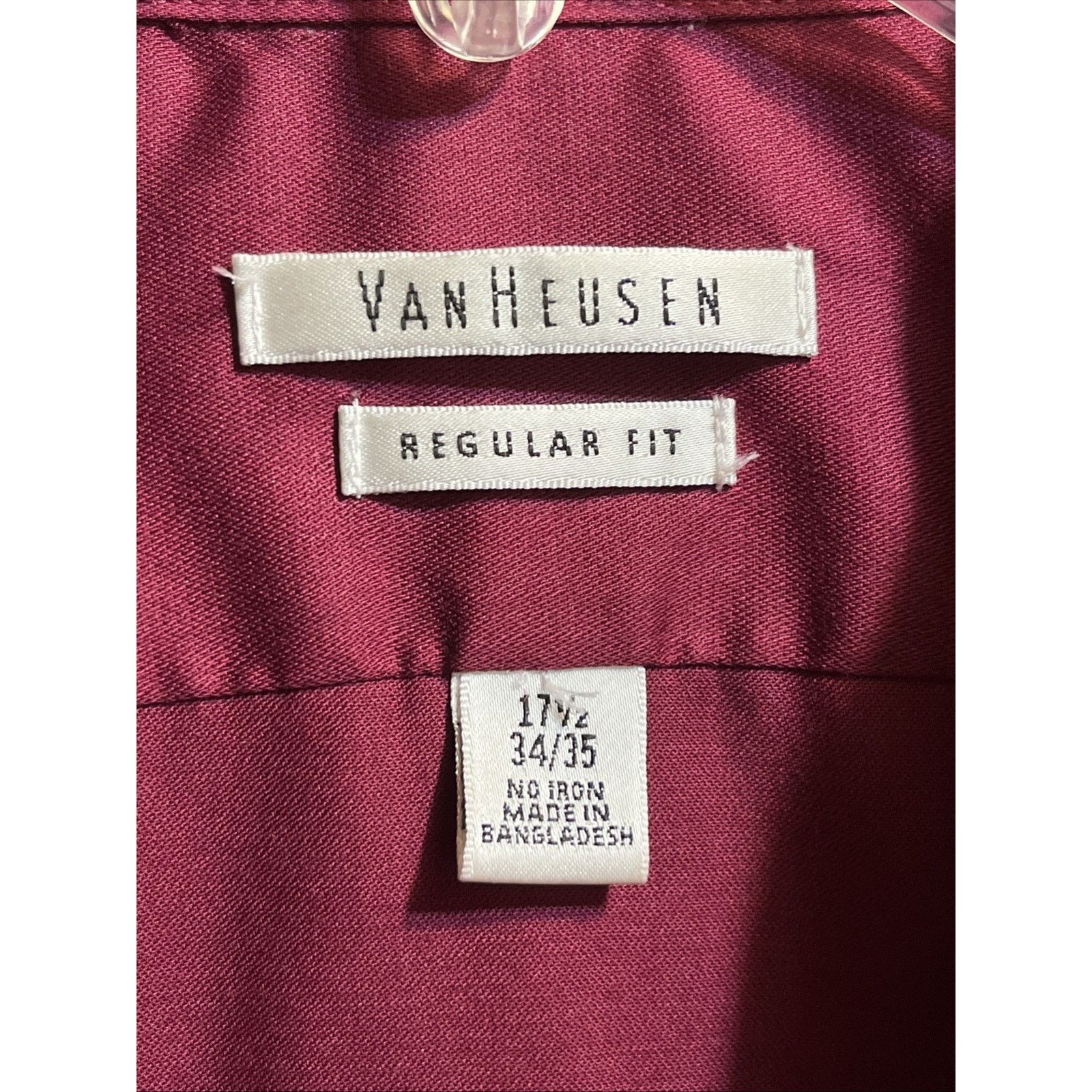 Van Heusen Van Heusen Mens Lux Sateen Red LS Dress Shirt Sz 17.5 34/35 Size US XXL / EU 58 / 5 - 3 Thumbnail