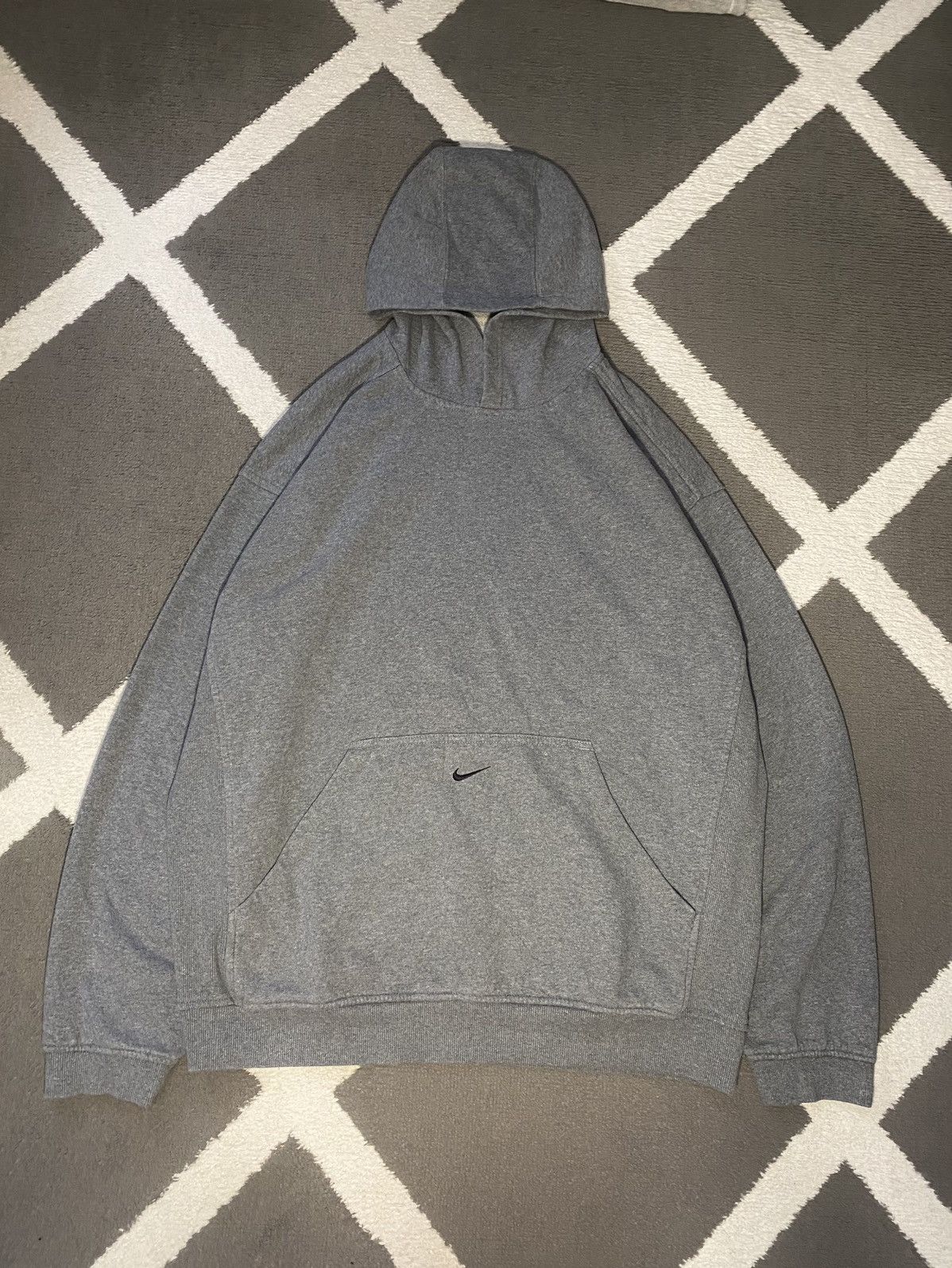 Nike × Vintage Vintage 90’s Nike Center Swoosh Hoodie men’s boxy fit Size US L / EU 52-54 / 3 - 2 Thumbnail