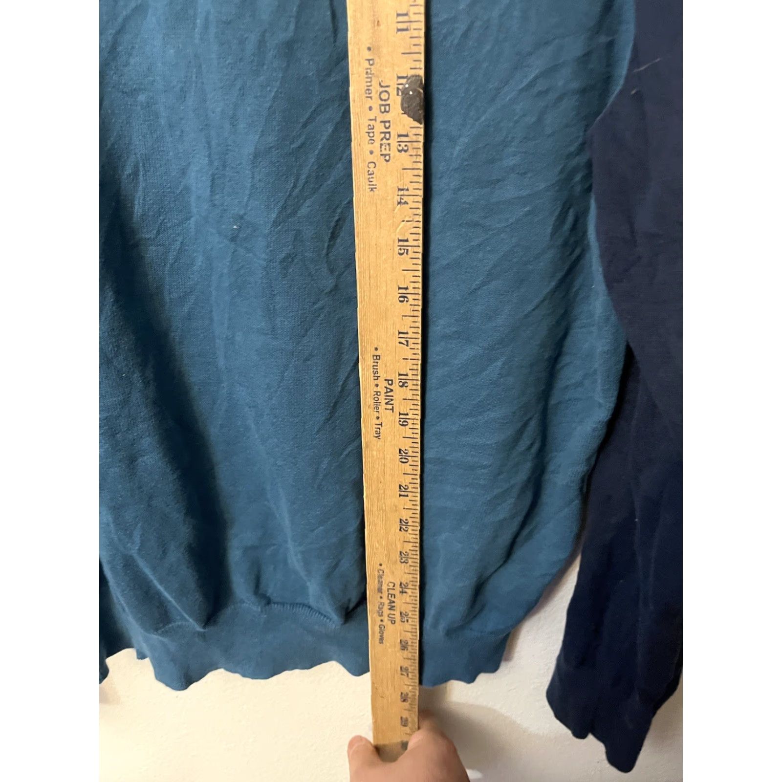 Perry Ellis VINTAGE Perry Ellis Sweater Pullover Men's XL Long Sleeve Blue V-Neck Knit Cotton Blend Modern Fashion Size US XL / EU 56 / 4 - 4 Thumbnail