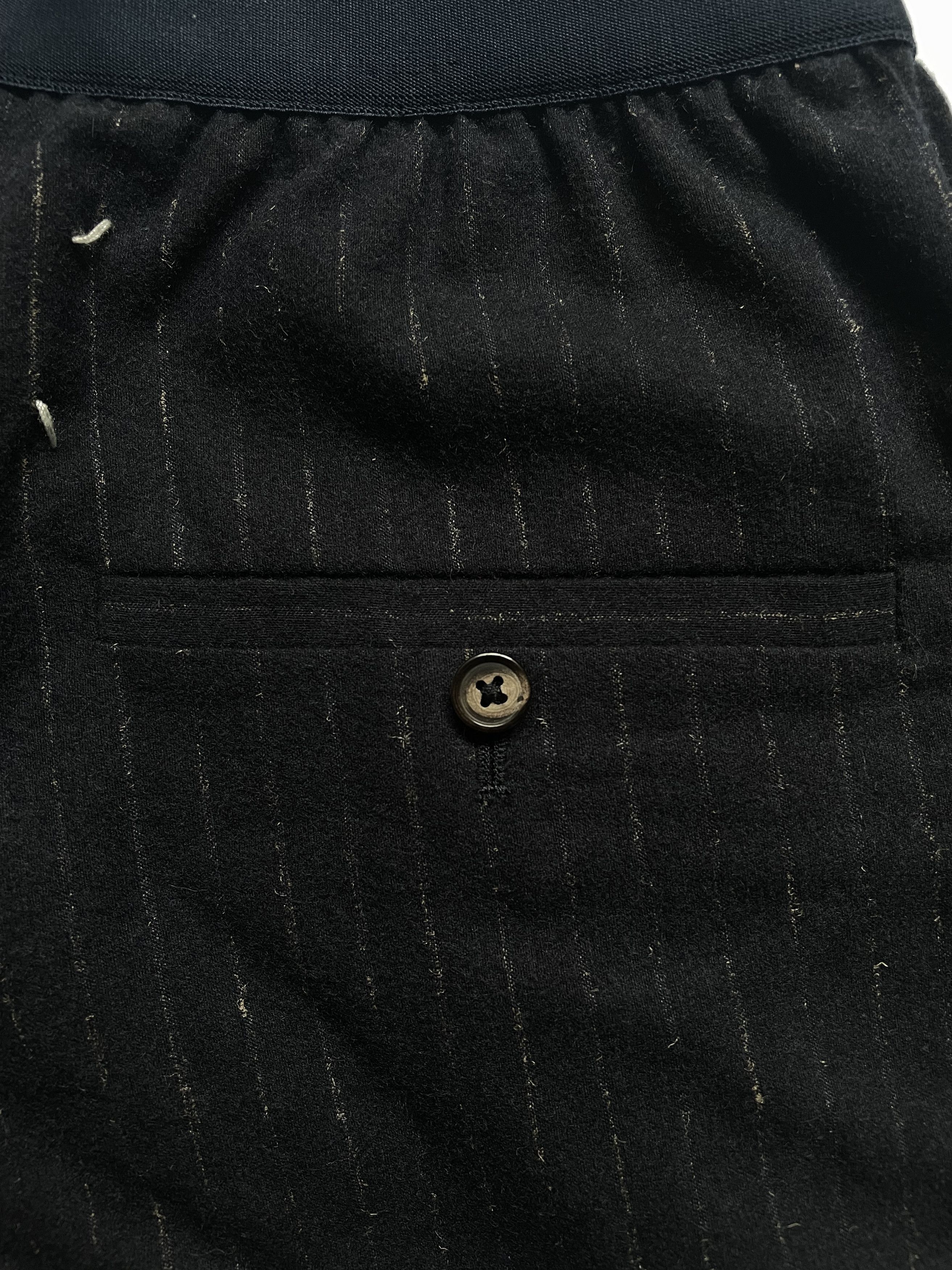 Maison Margiela Navy Pinstripe Wool Elastic Waist Trousers | IT 36 XXS Size 25" / US 0 / IT 36 - 5 Thumbnail