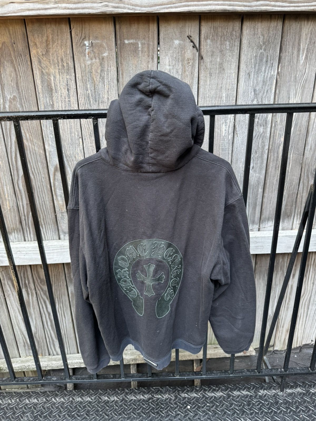 Chrome Hearts Vintage Chrome Hearts Leather Patch Horseshoe Zip up Hoodie Size US M / EU 48-50 / 2 - 6 Thumbnail