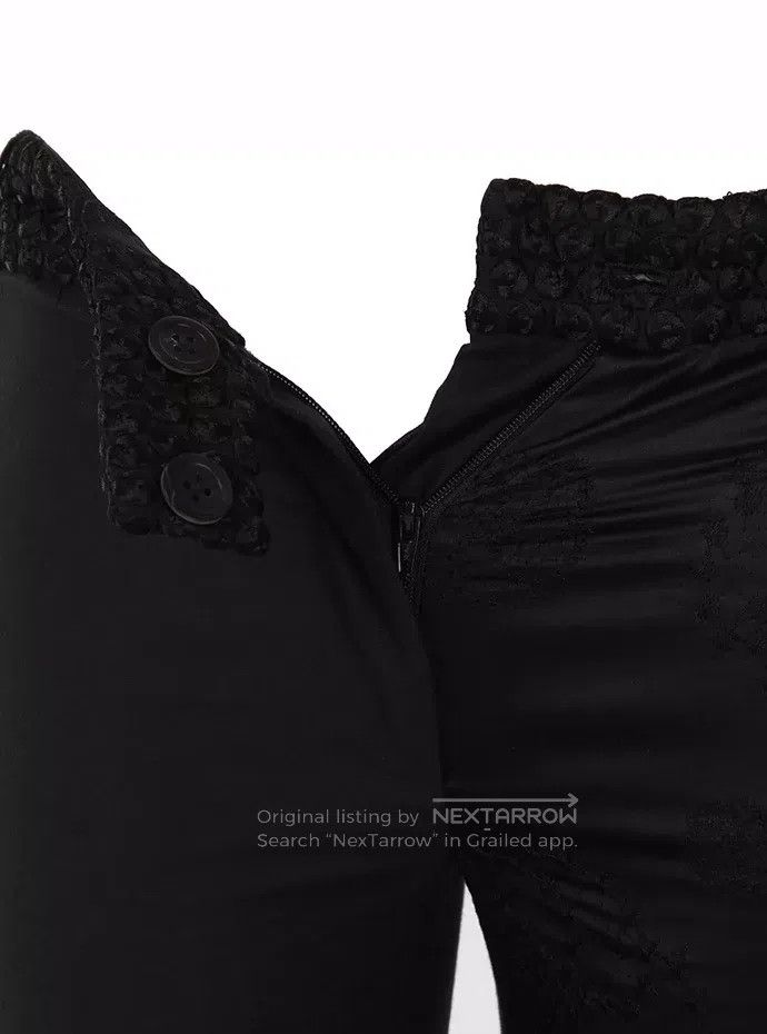 Ann Demeulemeester Ann Demeulemeester 36 black embroidered woven belt pants Size 24" / US 00 / IT 34 - 5 Thumbnail