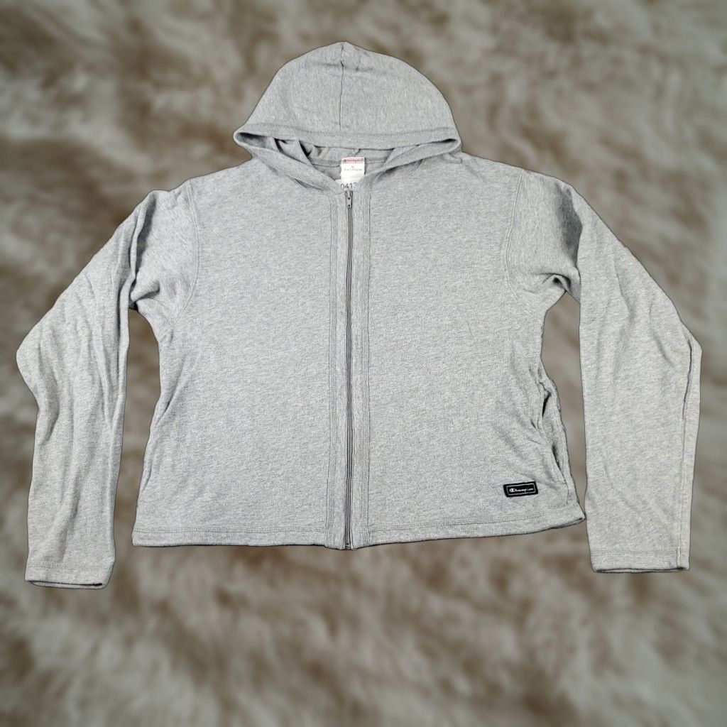 Champion Champion Womens XL Extra Large Gray Crop Top Hoodie Sweatshirt Size XL / US 12-14 / IT 48-50 - 1 Thumbnail