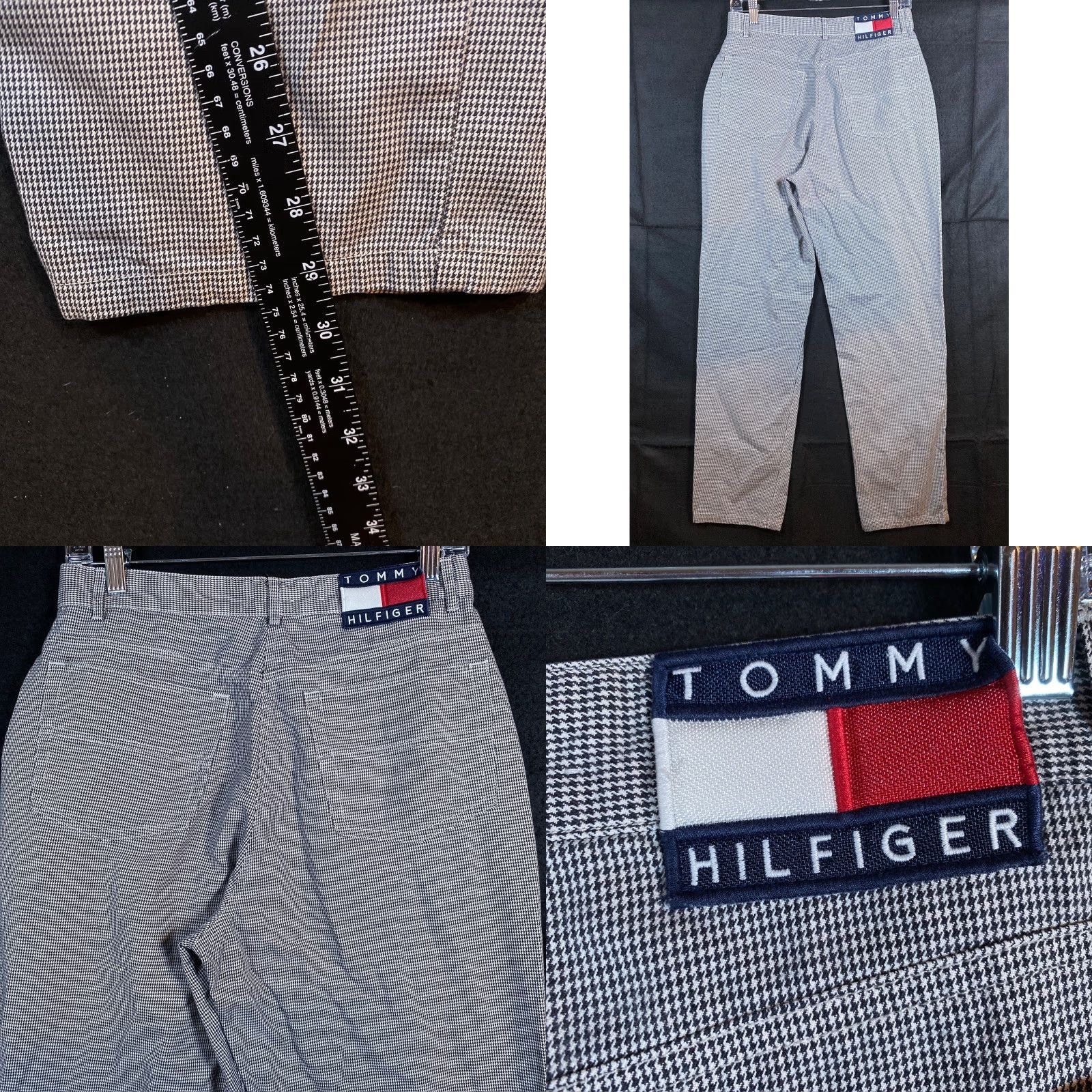 Tommy Hilfiger Tommy Hilfiger Womens Pants Black White High Rise Straight 100% Cotton 10 Pants Women Black White High Rise Straight 29 In Inseam 29.5 In Holiday 10 Size 29" - 8 Thumbnail