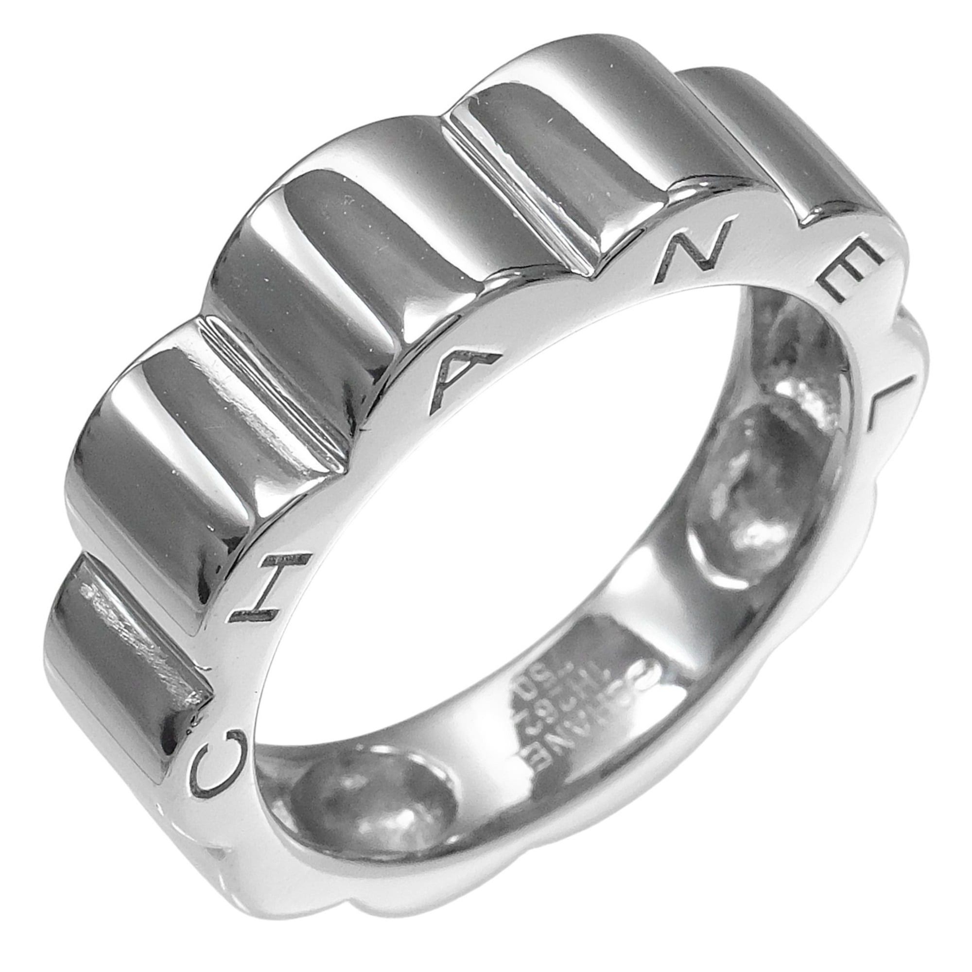 Chanel Chanel Profile Ring, Camellia Design, Size 11, 18K White Gold, Approx. 5.8g. Size ONE SIZE - 1 Thumbnail