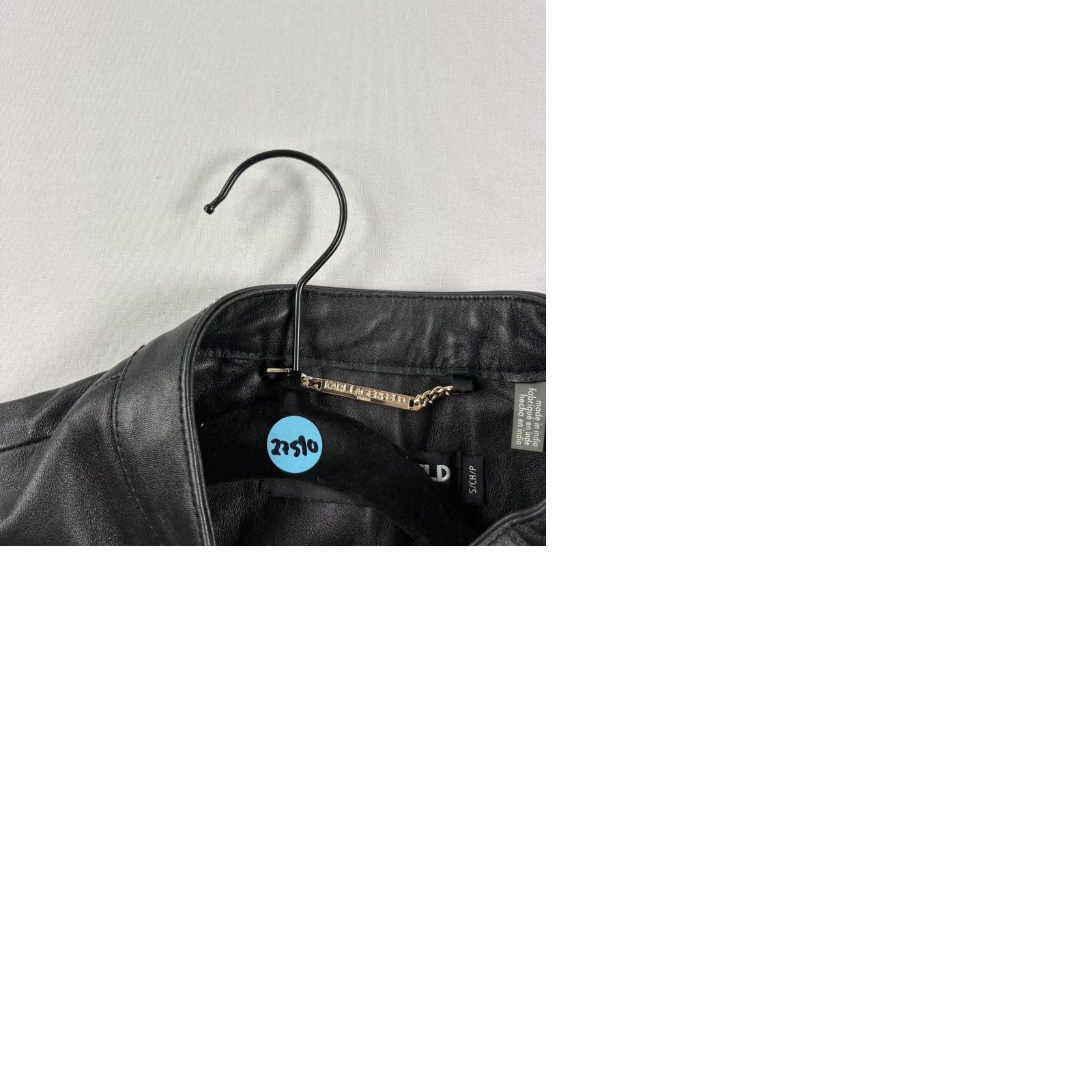 Karl Lagerfeld Karl Lagerfeld Womens Leather Jacket S Black Full Zip Biker Moto 90s Style, Zipper Accents, Mid-Length, Casual, Regular Fit, Jacket Size S / US 4 / IT 40 - 9 Thumbnail