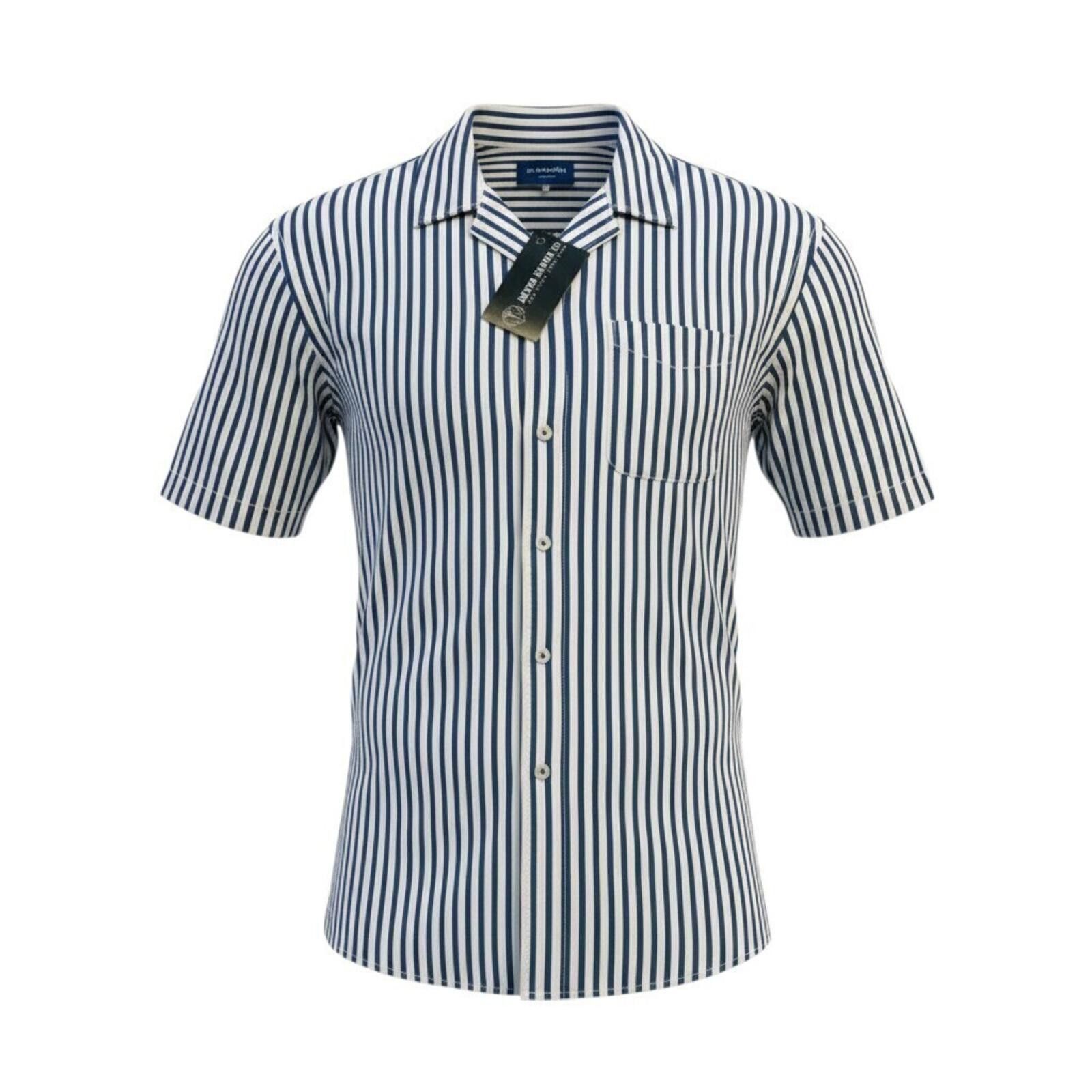 Jack & Jones Jack & Jones Shirt Men's UK Size S White and Blue Striped Size US S / EU 44-46 / 1 - 1 Thumbnail