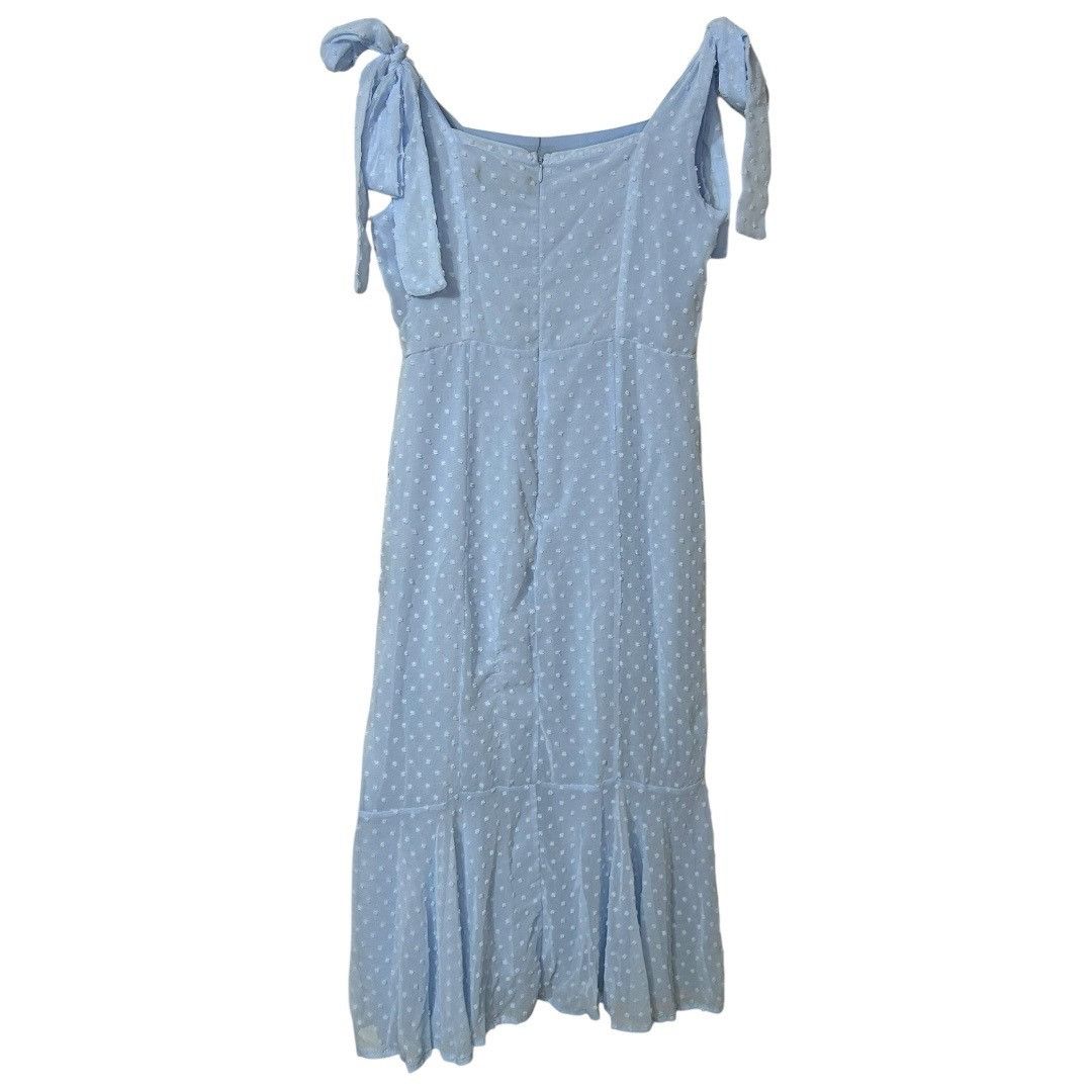 Lulus NWT Lulus Bimini Periwinkle Blue Swiss Dot Tie-Strap Midi Dr Size S / US 4 / IT 40 - 2 Thumbnail