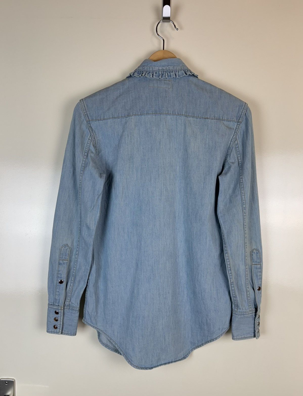 Saint Laurent Paris SAINT LAURENT Denim Light Blue Button Shirt Western Cowboy Size XS / US 0-2 / IT 36-38 - 9 Thumbnail