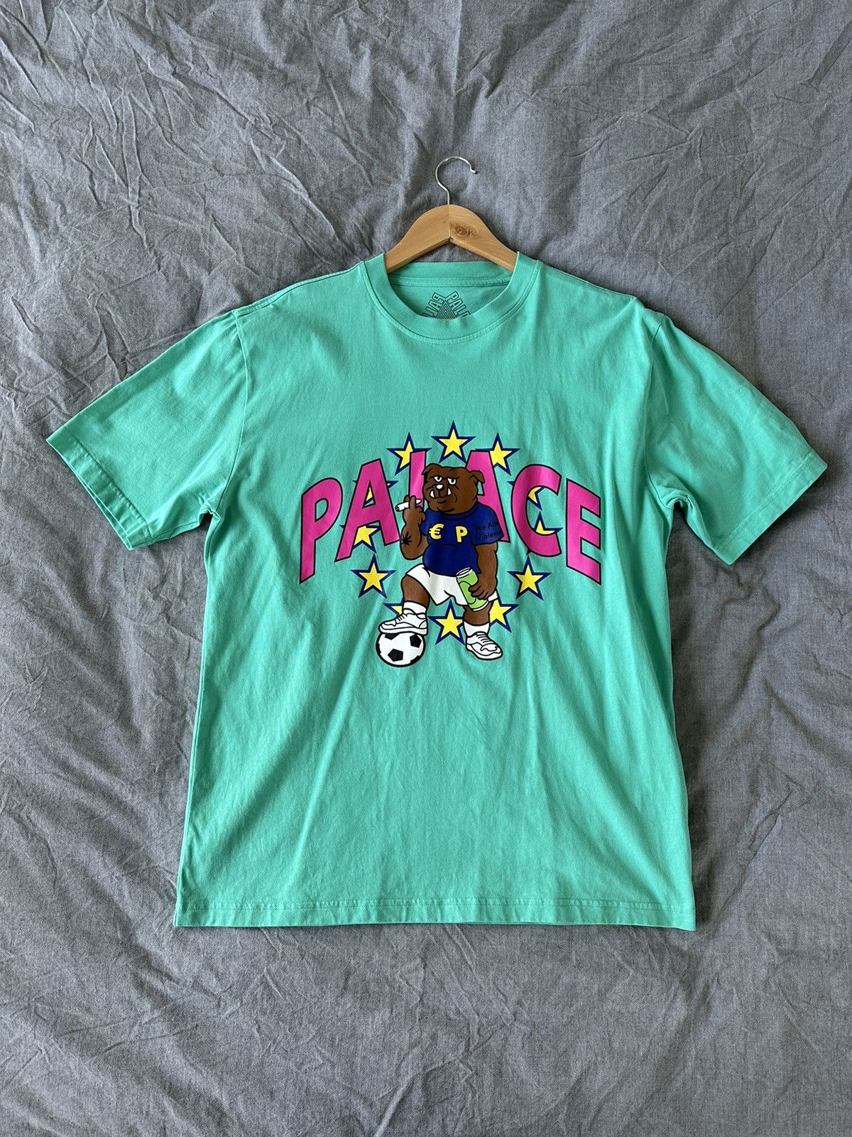 image of Palace Euro Tee Shirt Aqua Soccer Jersey Zoot Bulldog Fw21 in Aqua Blue, Men's (Size Large)