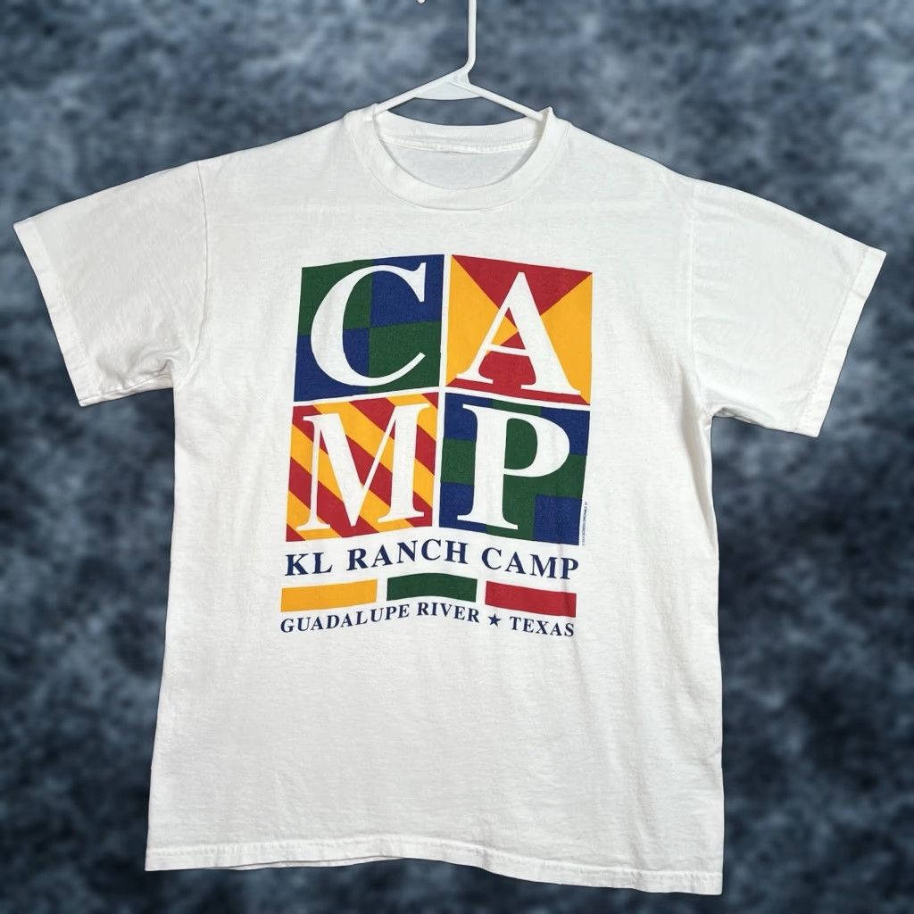 Vintage VINTAGE Camp KL Ranch Camp Texas T Shirt Adult Medium White Mens Size US M / EU 48-50 / 2 - 1 Thumbnail