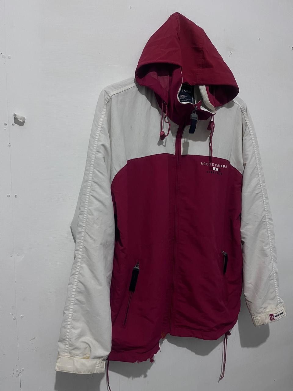 Japanese Brand Vtg Roots Canada Colorblock Hooded Windbreaker Jacket Size US XL / EU 56 / 4 - 4 Thumbnail