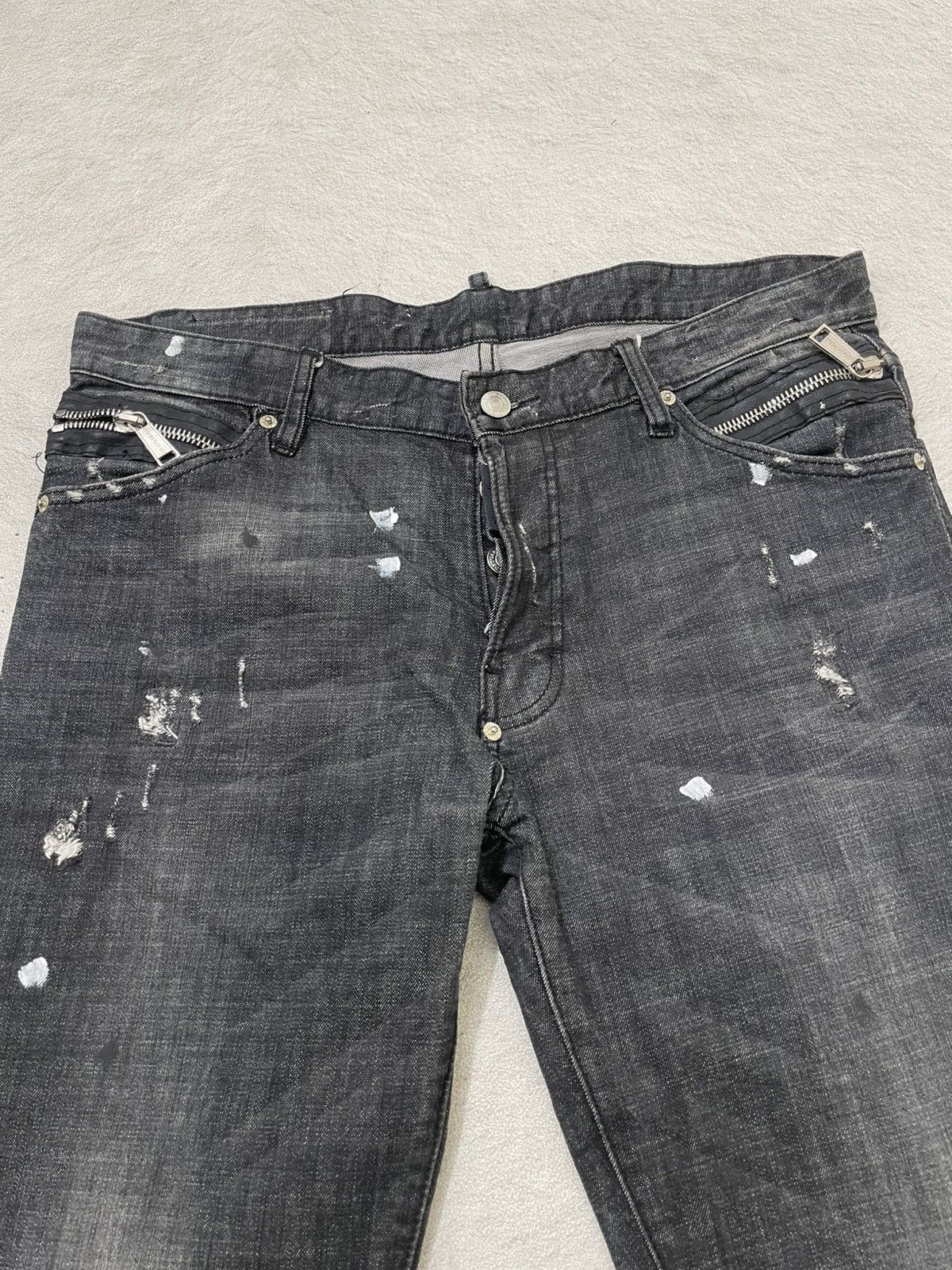 Number (N)ine 2000s Dsquared2 Spray Distressed Denim Y2K Ifsix LGB ...