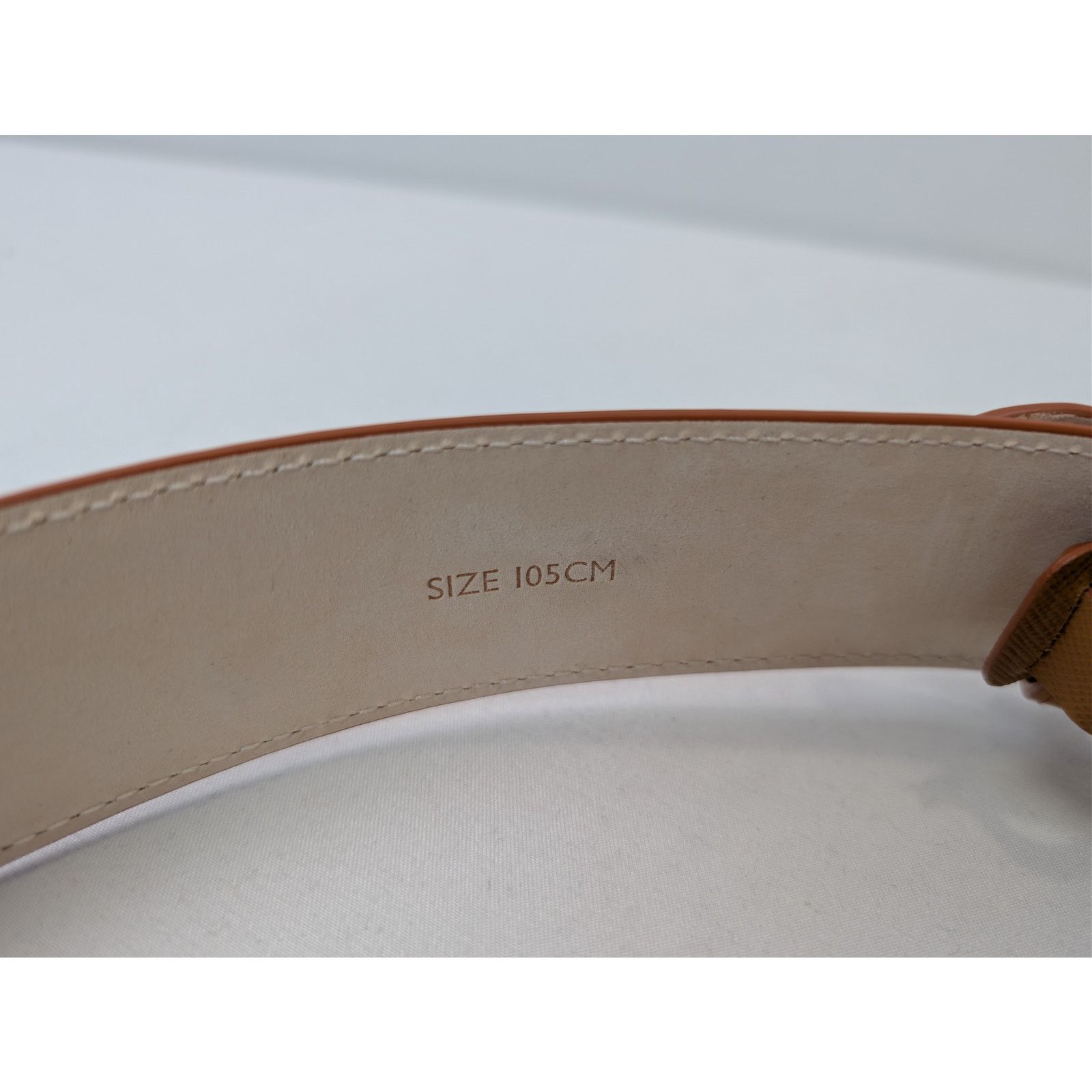 Casablanca o1rshd1 Size: 105cm / Men's Leather CC Logo Buckle Belt Tan Size 42 - 8 Thumbnail