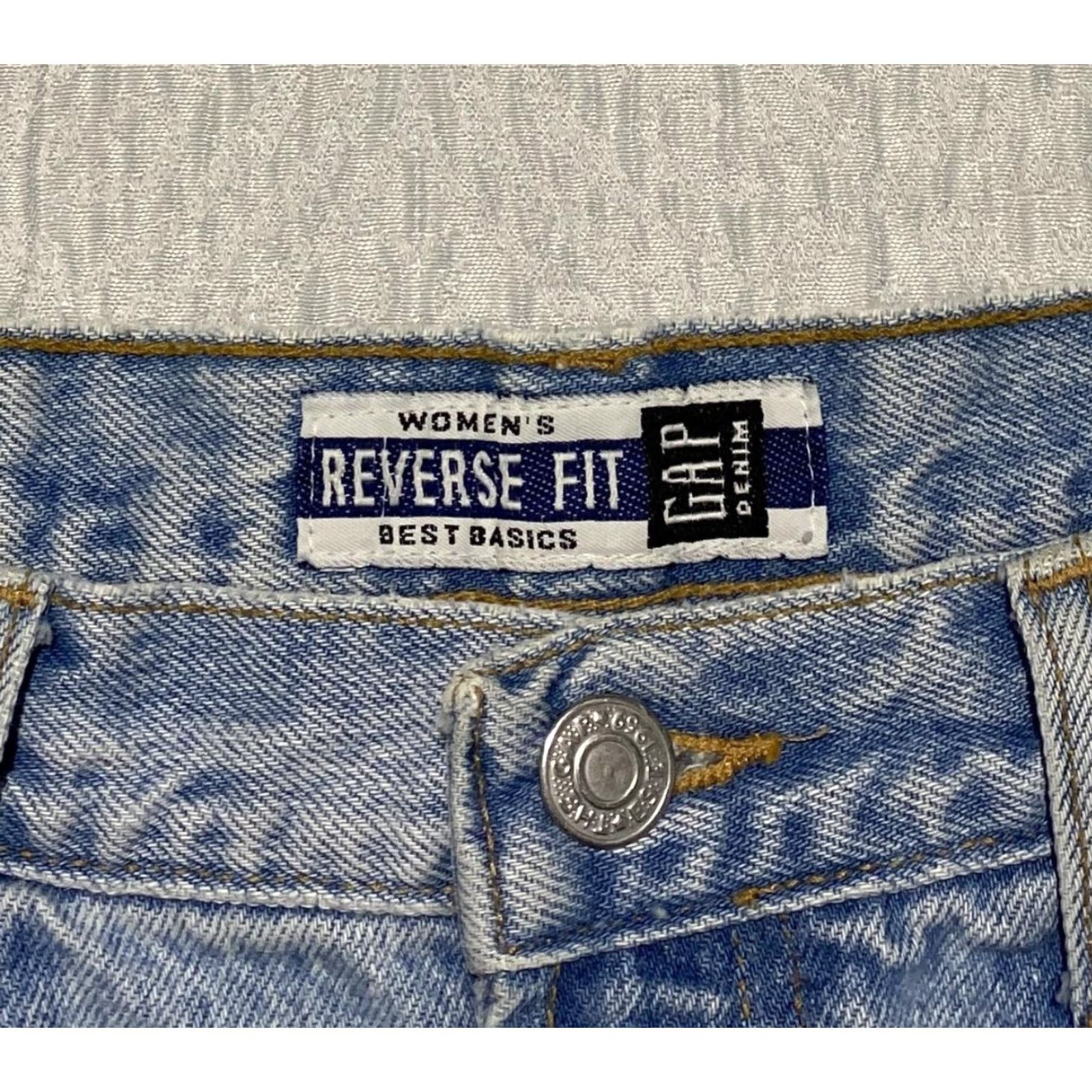 Gap VINTAGE Gap Jeans Womens 14 Regular Blue Denim Reverse Fit Tapered High Waist USA 90s Baggy Size 36" / US 14 / IT 50 - 4 Thumbnail
