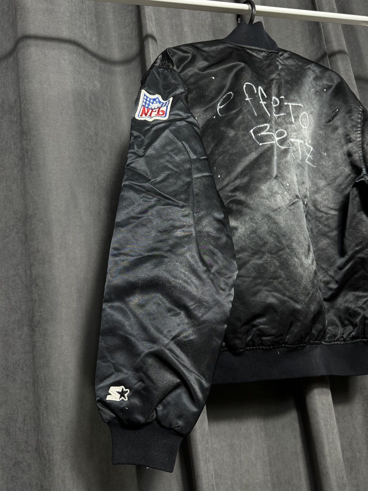 NFL × Starter × Vintage Vtg 80s NFL Oakland Raiders NWA Starter Satin Bomber Jacket Size US XL / EU 56 / 4 - 6 Thumbnail