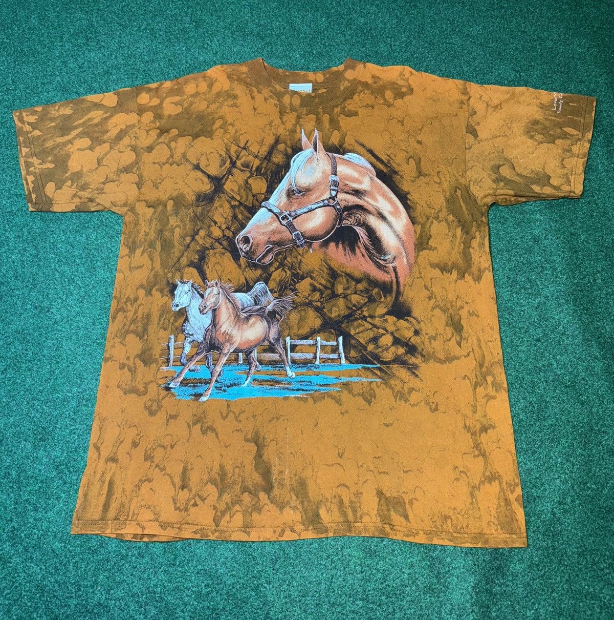 Vintage Vintage 90s Ragtops Horse Print Tie Dye Mens XL T Shirt Size US XL / EU 56 / 4 - 1 Thumbnail