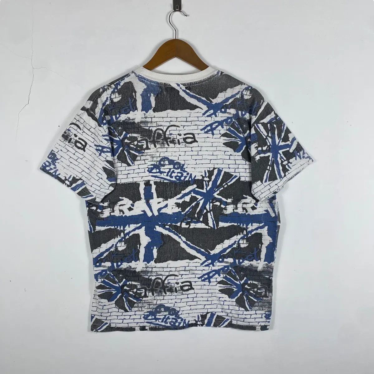 Other Vintage NYLAUS JEANS 0125 Great Britain Graffiti Fullprint Size US L / EU 52-54 / 3 - 4 Thumbnail