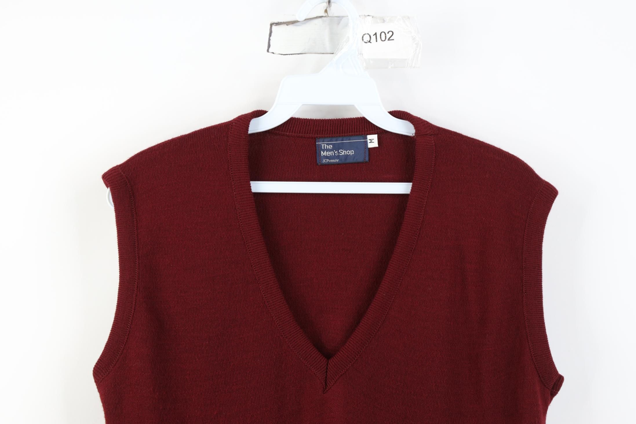 Vintage Vintage 70s Streetwear V-Neck Sweater Vest Burgundy Red Size US M / EU 48-50 / 2 - 2 Thumbnail