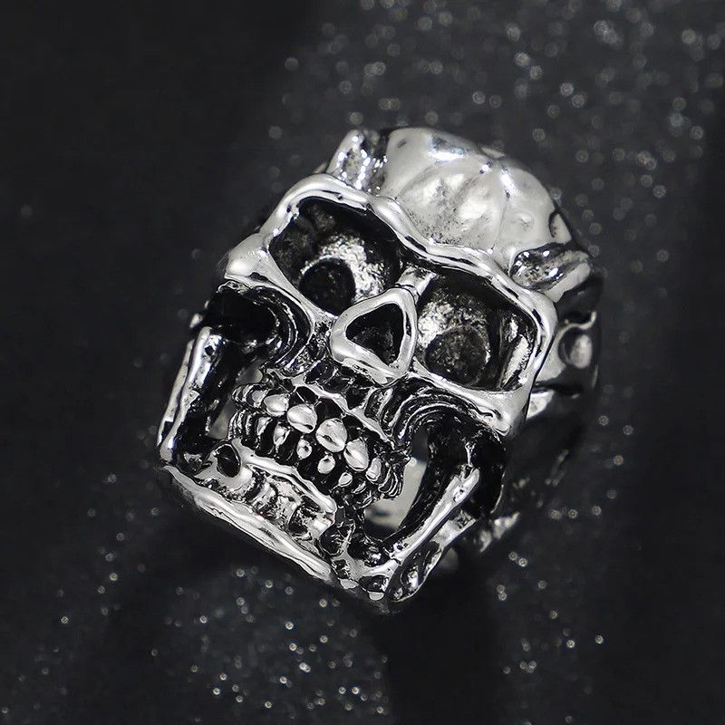 Japanese Brand × Jewelry × Vintage Retro Skull Large Ring Size ONE SIZE - 5 Thumbnail