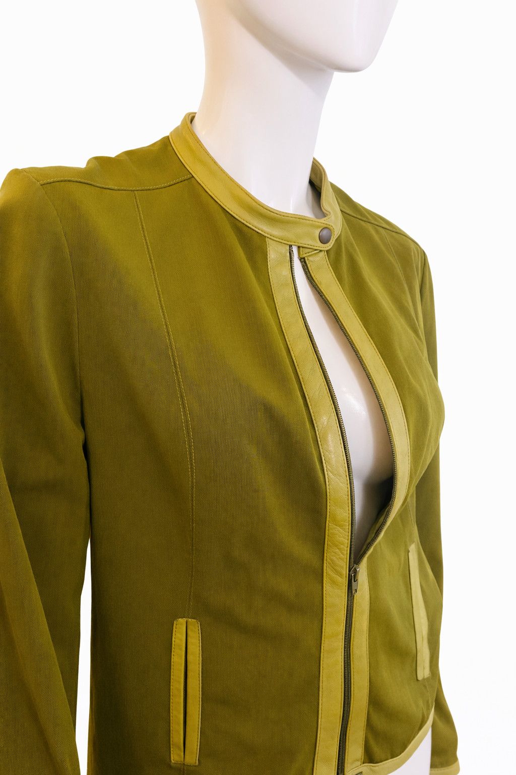 plein sud Plein Sud Paris Olive Military OD Green Trim Jacket - Large Size L / US 10 / IT 46 - 2 Thumbnail