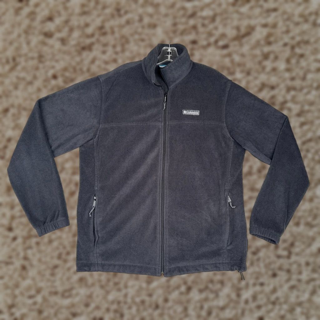 Vintage Columbia Jacket Mens Large Gray Full Zip Fleece Outdoor Windbreaker Pockets Zipper Logo Size US L / EU 52-54 / 3 - 1 Thumbnail
