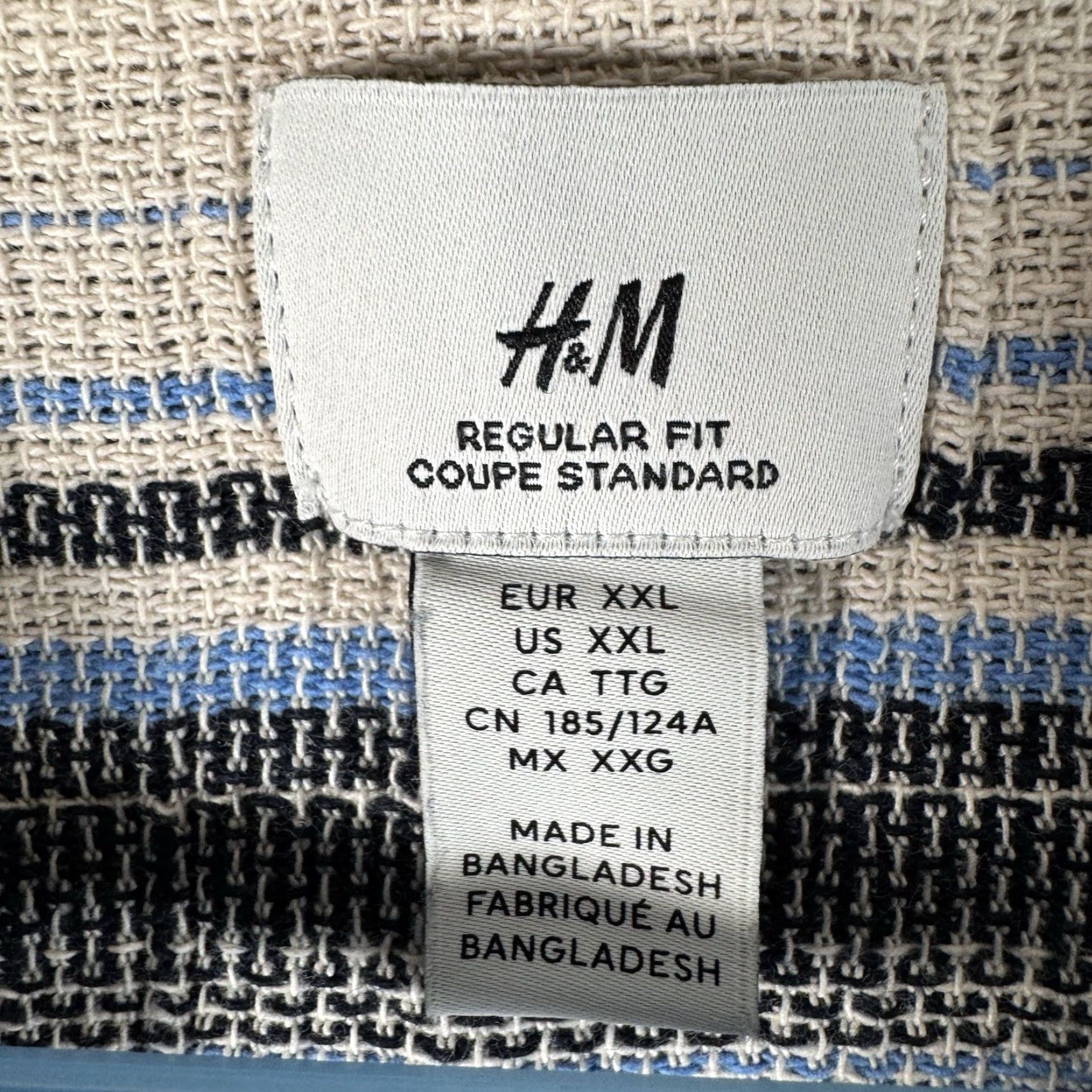 H&M H&M Woven XXL Shirt Button-Up Men Casual Short Sleeve Collared Multicolor Striped 70s Retro Bohemian Beach Surfing Skater Streetwear Size US XXL / EU 58 / 5 - 2 Thumbnail