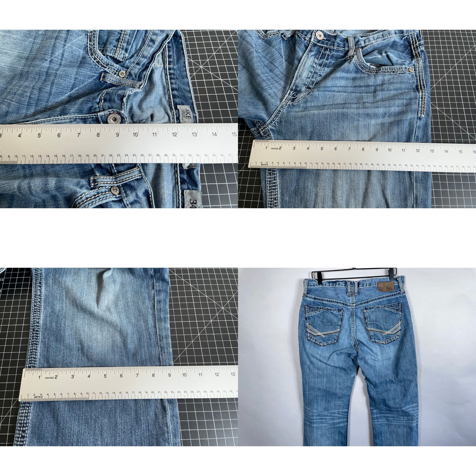 Vintage VINTAGE BKE Derek Jeans Men's 34 x 30 Blue Denim Low Rise Straight Leg 100% Cotton Y2K Men's Size US 34 / EU 50 - 8 Thumbnail