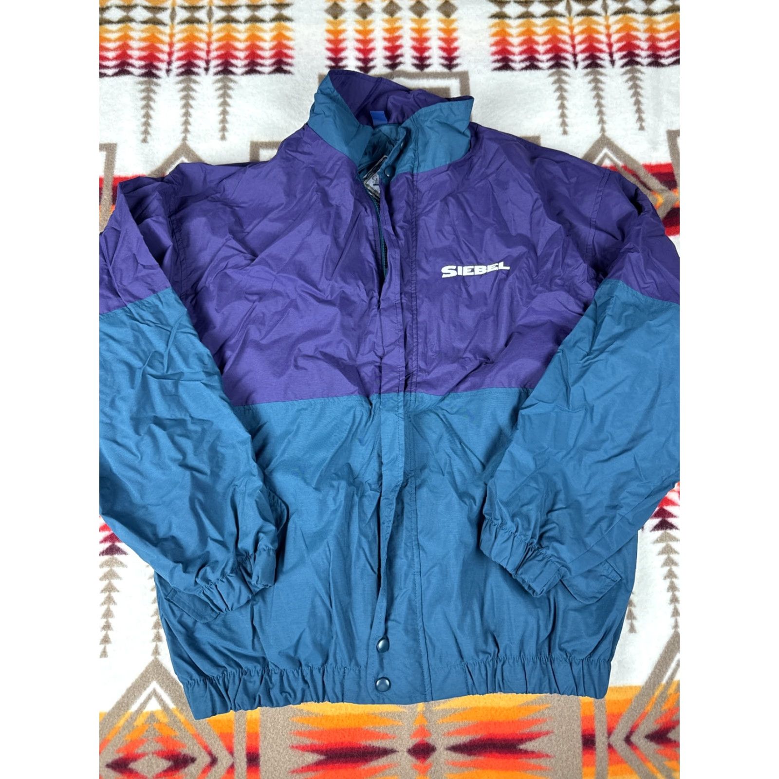 Vintage VINTAGE Gear For Sports Bomber Jacket Mens XL Nylon Green Purple Siebel Sustainability Size US XL / EU 56 / 4 - 2 Thumbnail