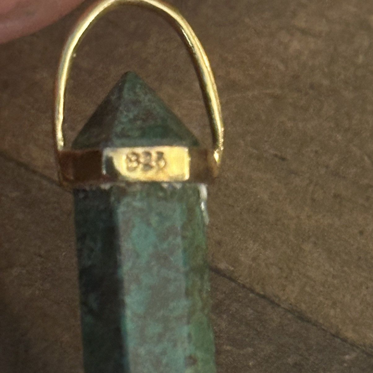 Other Gold tone moss agate dagger pendant necklace Size ONE SIZE - 4 Thumbnail